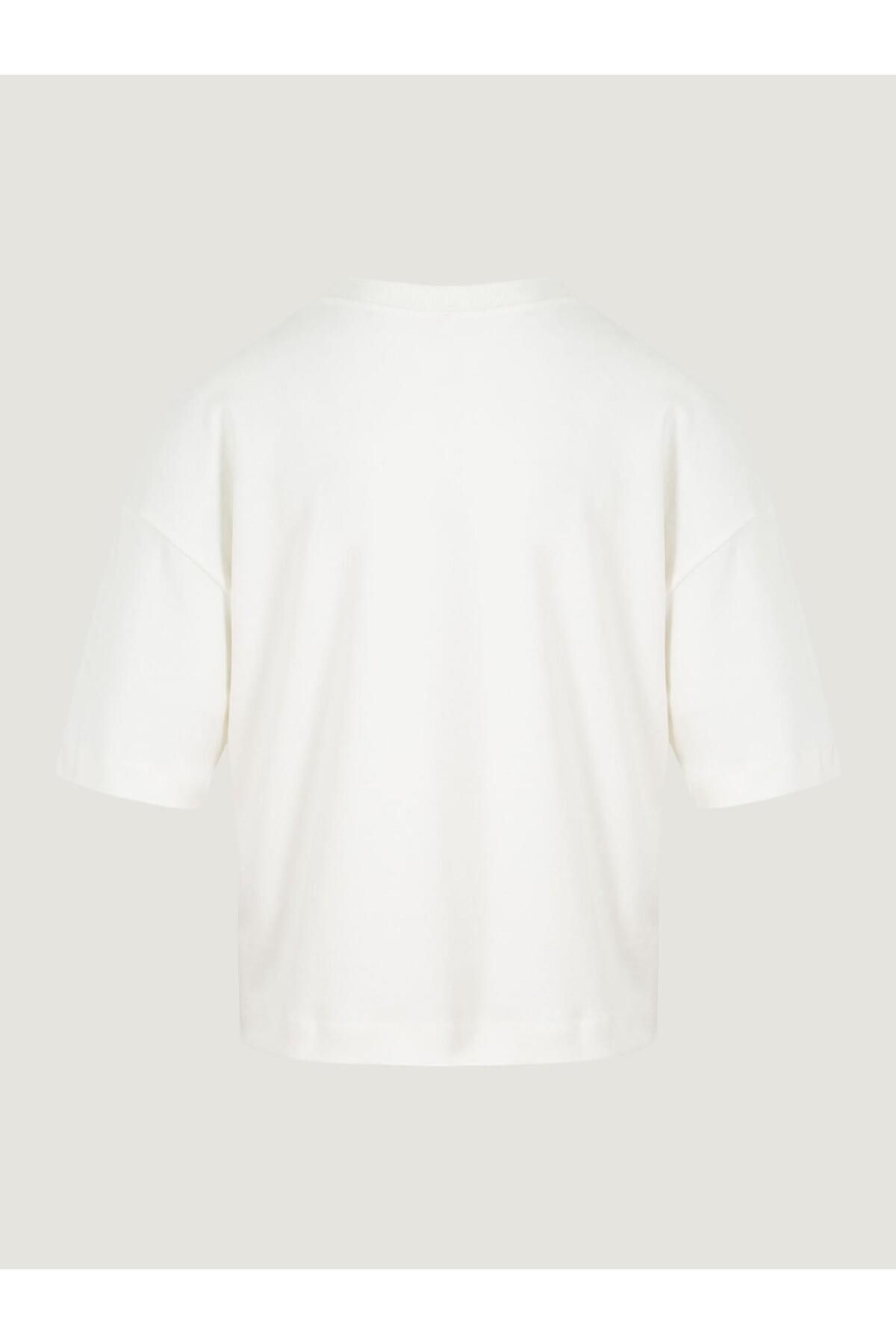 RİVUS-White Ribbed Collar Padded Short Sleeve T-Shirt 6