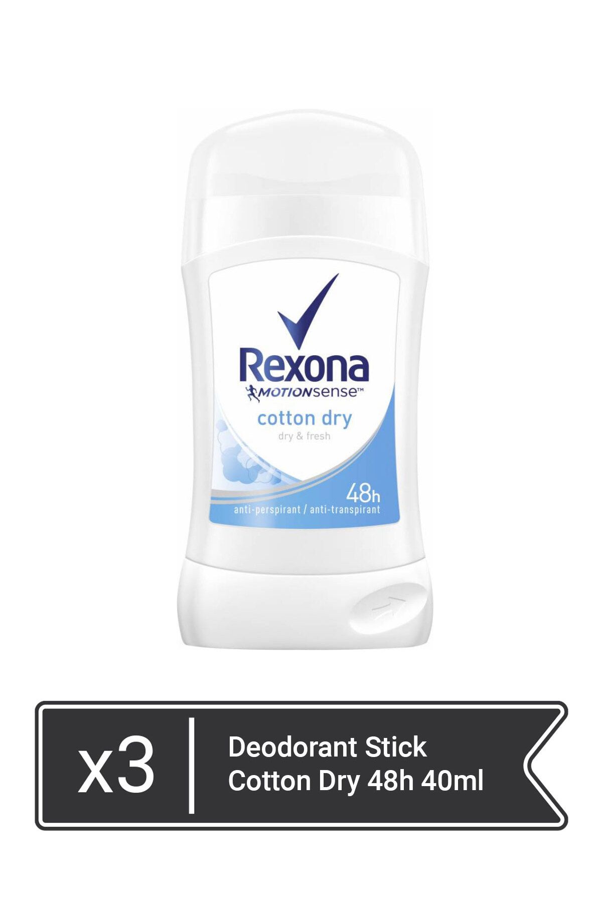 Rexona-Deodorant Stick Cotton Dry 40ml x 3 buc 1