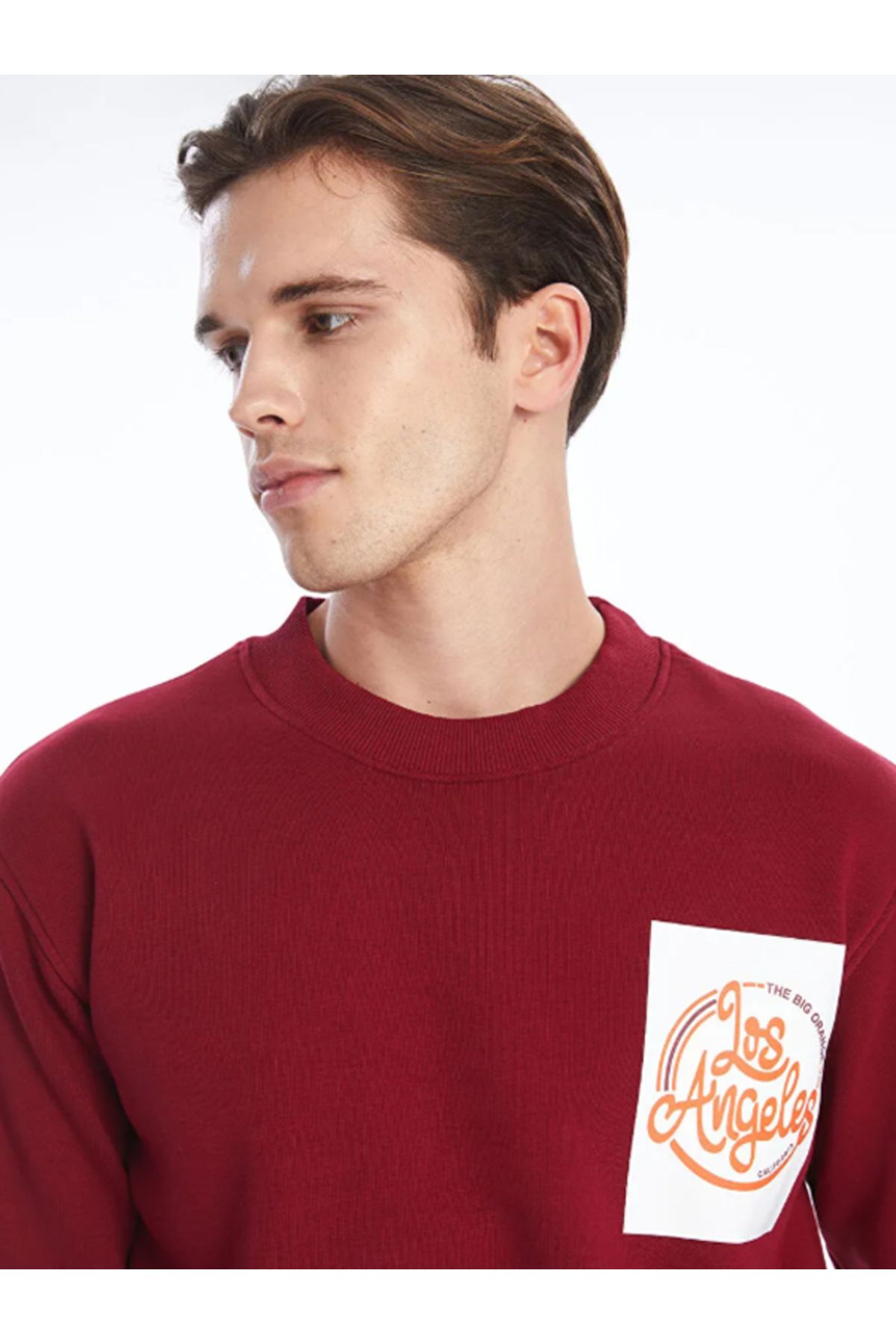 سویشرت مردانه یقه بلند CALIMERA MODA Claret Red Crew LC Waikiki