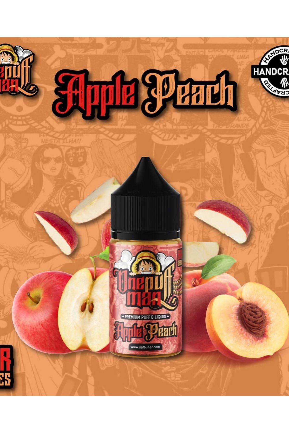 ONE PUFF MAN Apple Peach 30ml/%5 (50mg) Salt - Premium Vape Likit ...