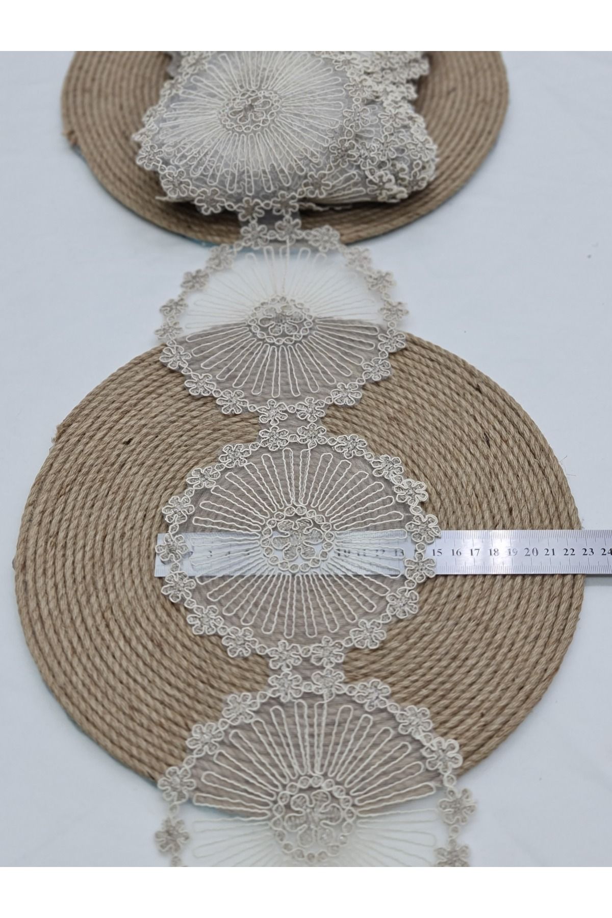 Esteks Dantel ve Tekstil Aksesuarları Dantelă Franceză Dantelă Decorativă Guipură Cocktail Prezentare Masă - One Size