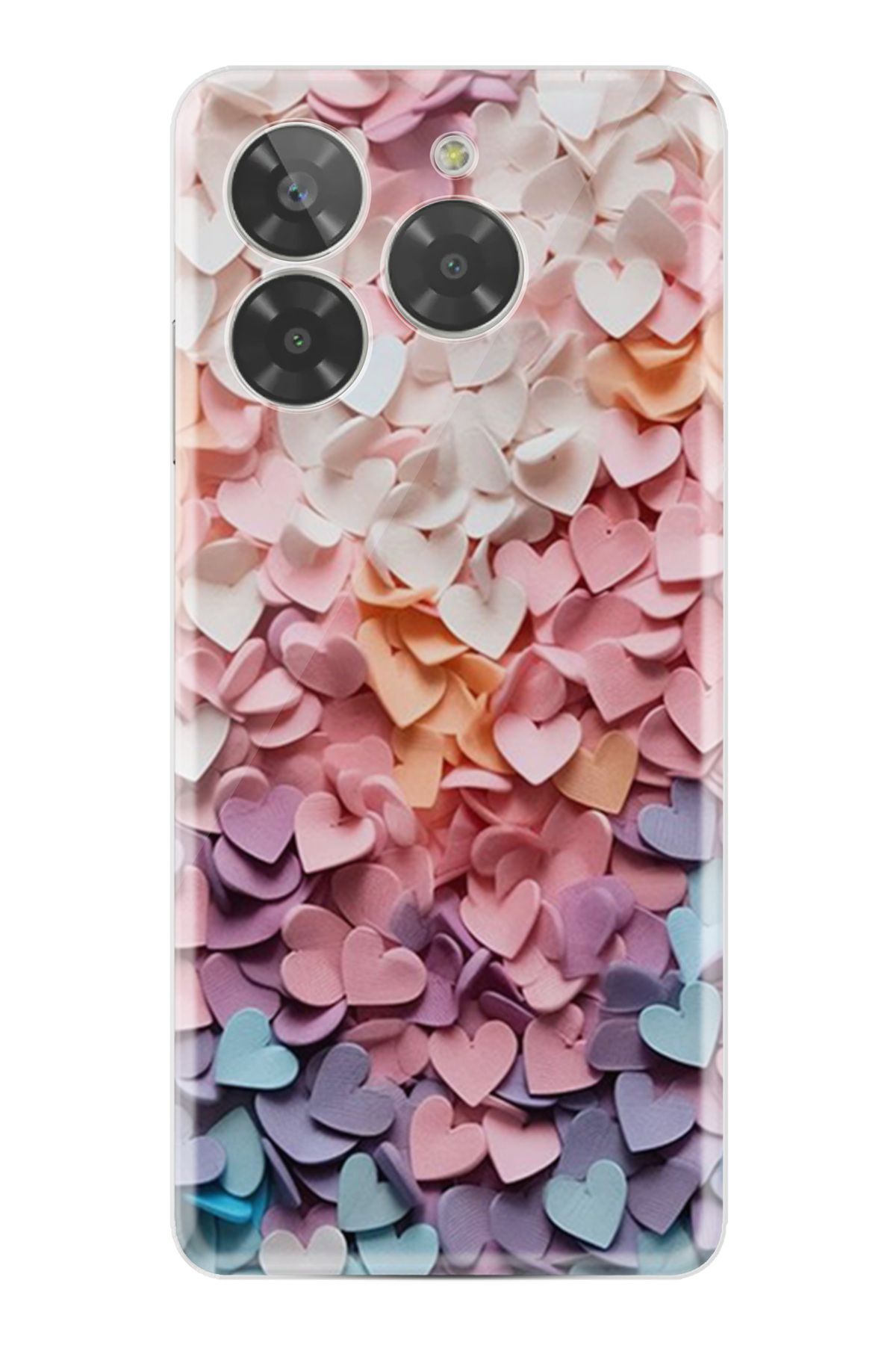 General Mobile Era 50 Kılıf HD Resim Baskılı Renkli Kalpler StKd -040