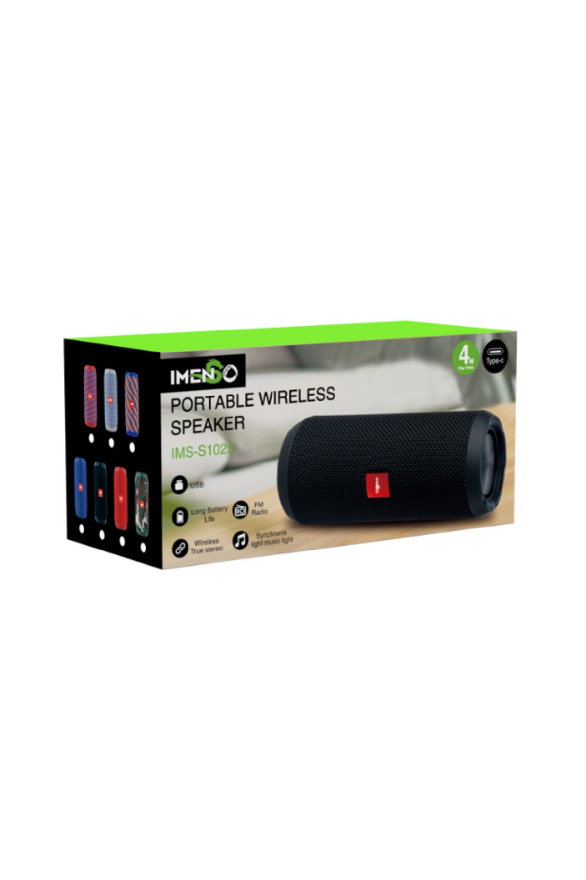 90 Db Sd Kart Aux Usb Girişli Siyah Kablosuz Bluetooth Speaker Hoparlör Ses Bombası Fm Radyo