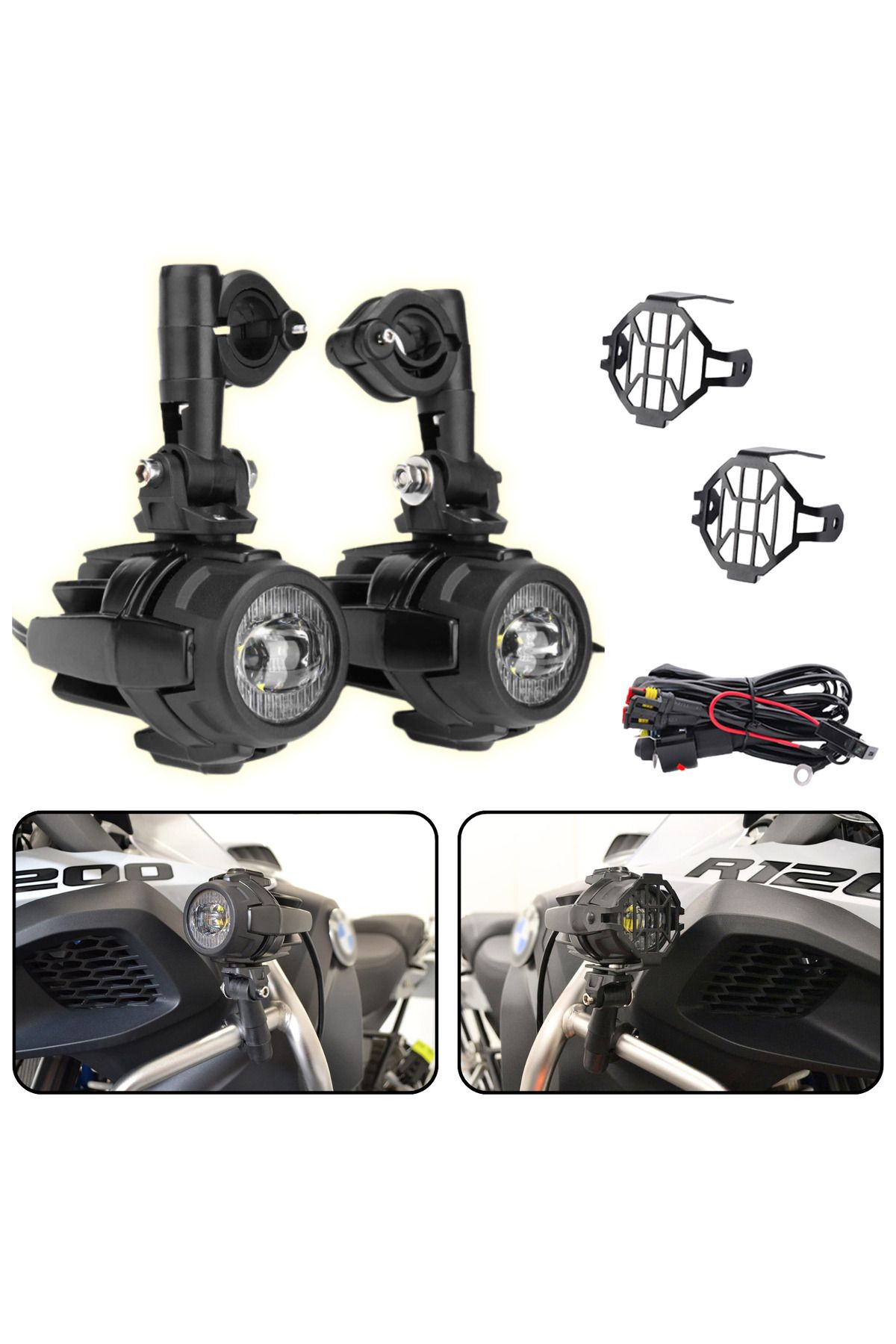 DEKOHOP Enduro ve GS Serileri Uyumlu Motosiklet LED Sis Farı Yüksek Performans Metal Gövde 12V-24V 40W 2 Ad