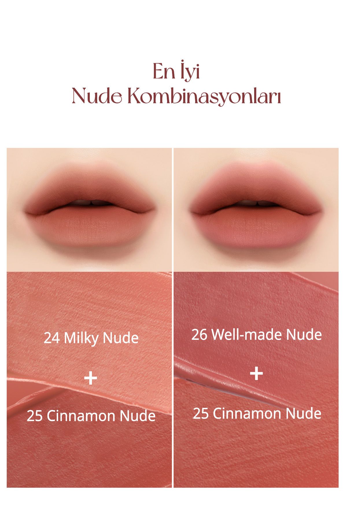 PERIPERA Yüksek Pigmentli, Kadife Görünümlü, Gün Boyu Kalıcı Tint PERIPERA Ink Velvet (25 Cinnamon Nude)-3