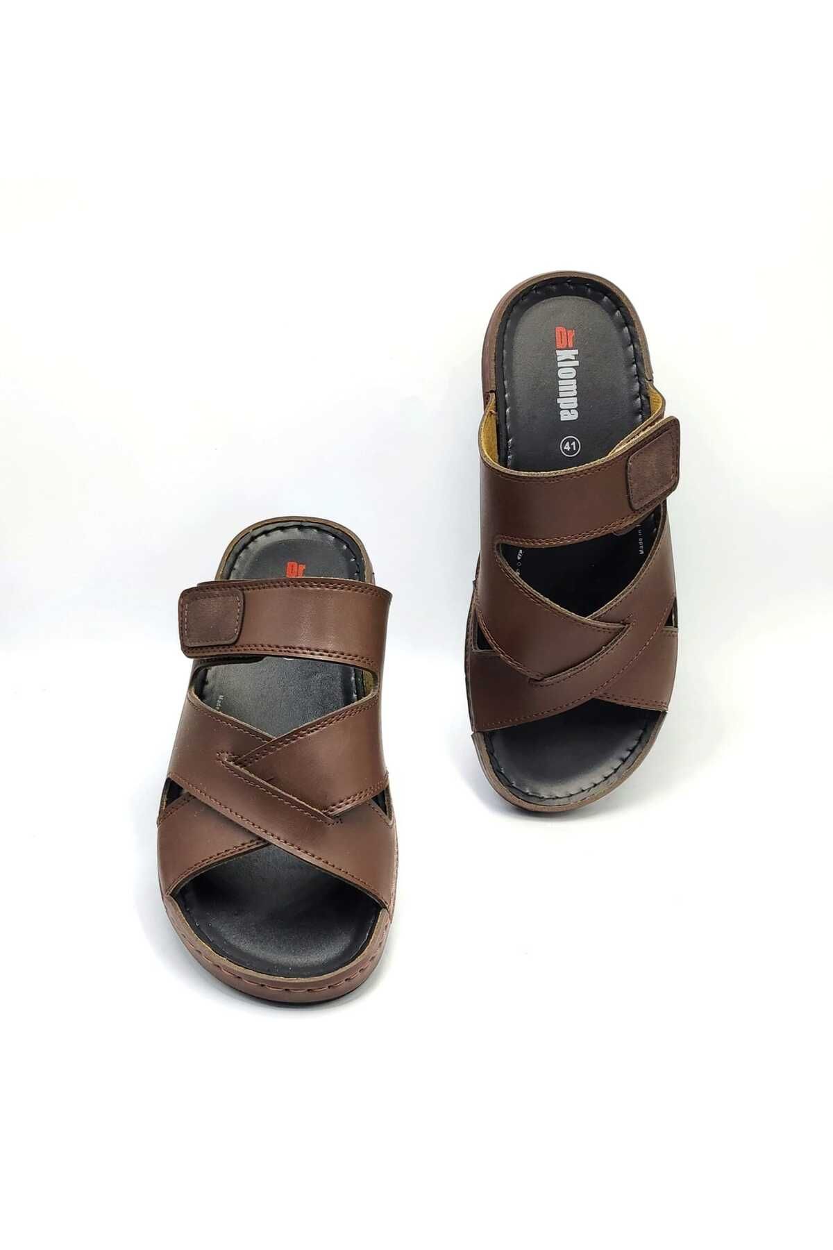 DR KLOMPA-MS667 Model Orthopedic Summer Ανδρικές Παντόφλες - Καφέ 6