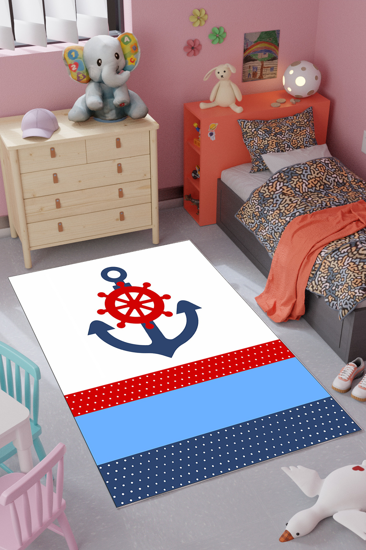 vodler Oyun Halısı Makinede Yıkanabilir Kaymaz Taban Leke Tutmaz Antibakteriyel Çocuk ve Bebek Odası Halısı fotoğrafı 2 (önizleme)