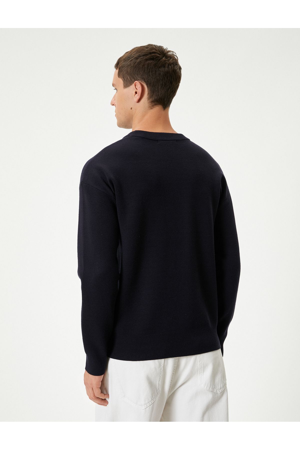 Koton-Crew Neck Long Sleeve Basic Sweater 4