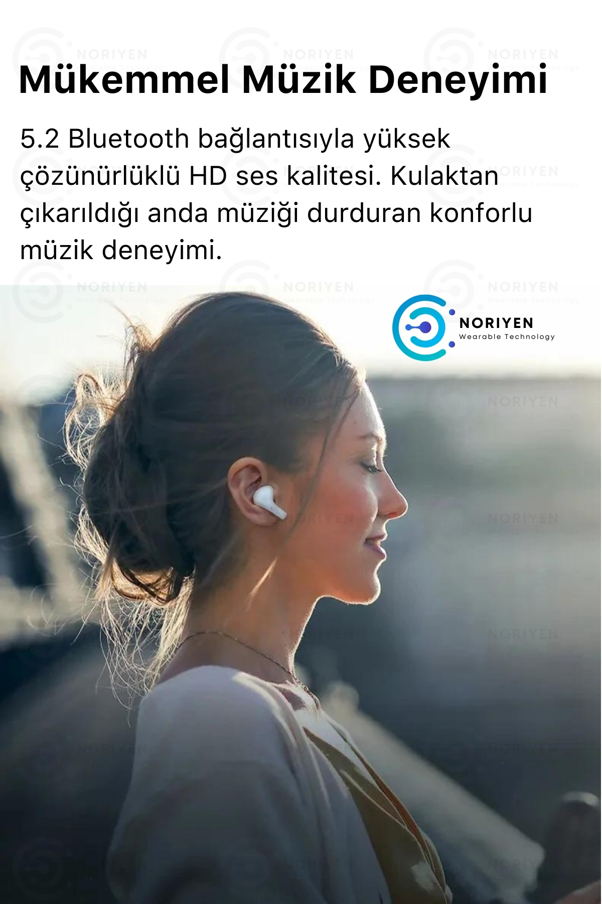 Premium Serisi White 2 Model IOS Android Uyumlu Aktif Gürültü Engelleme Kablosuz Bluetooth Kulaklık