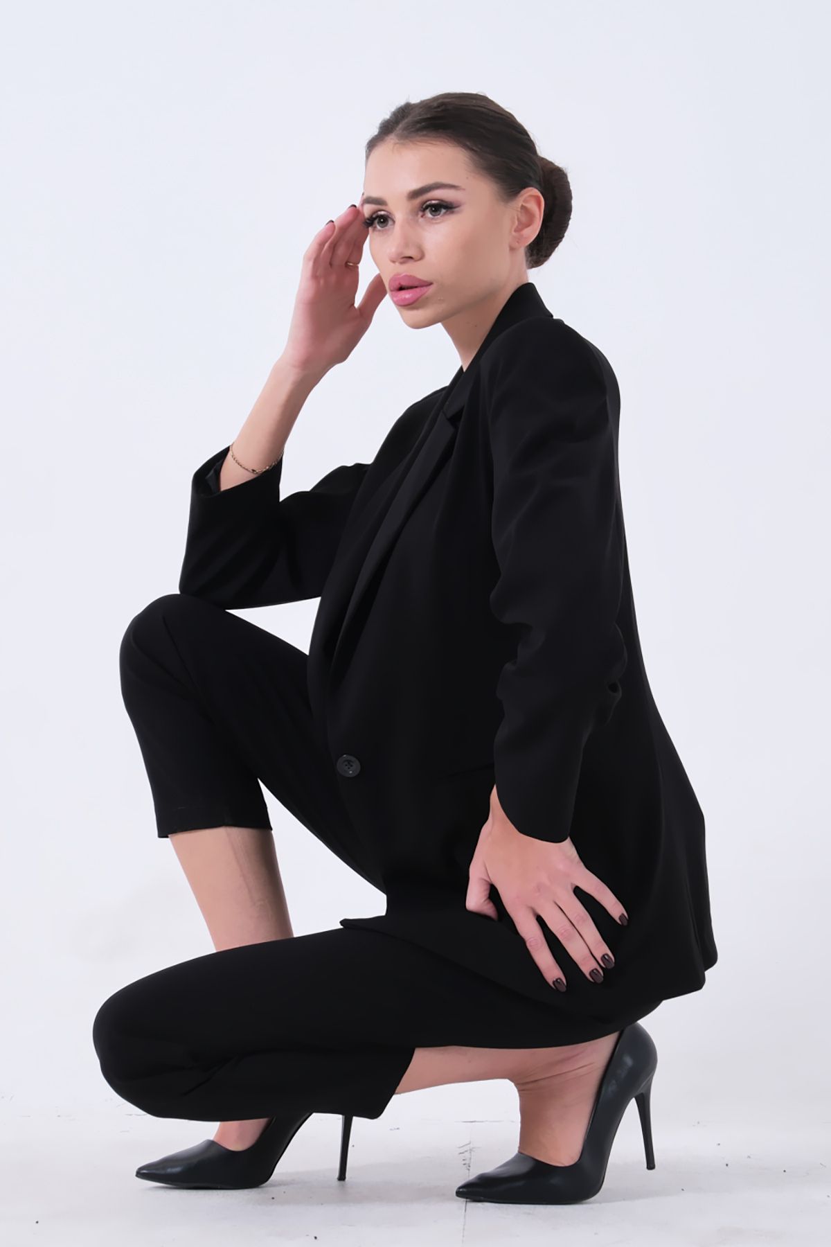 Feminist-Black Classic Collar Jacket Suit 0106309 4