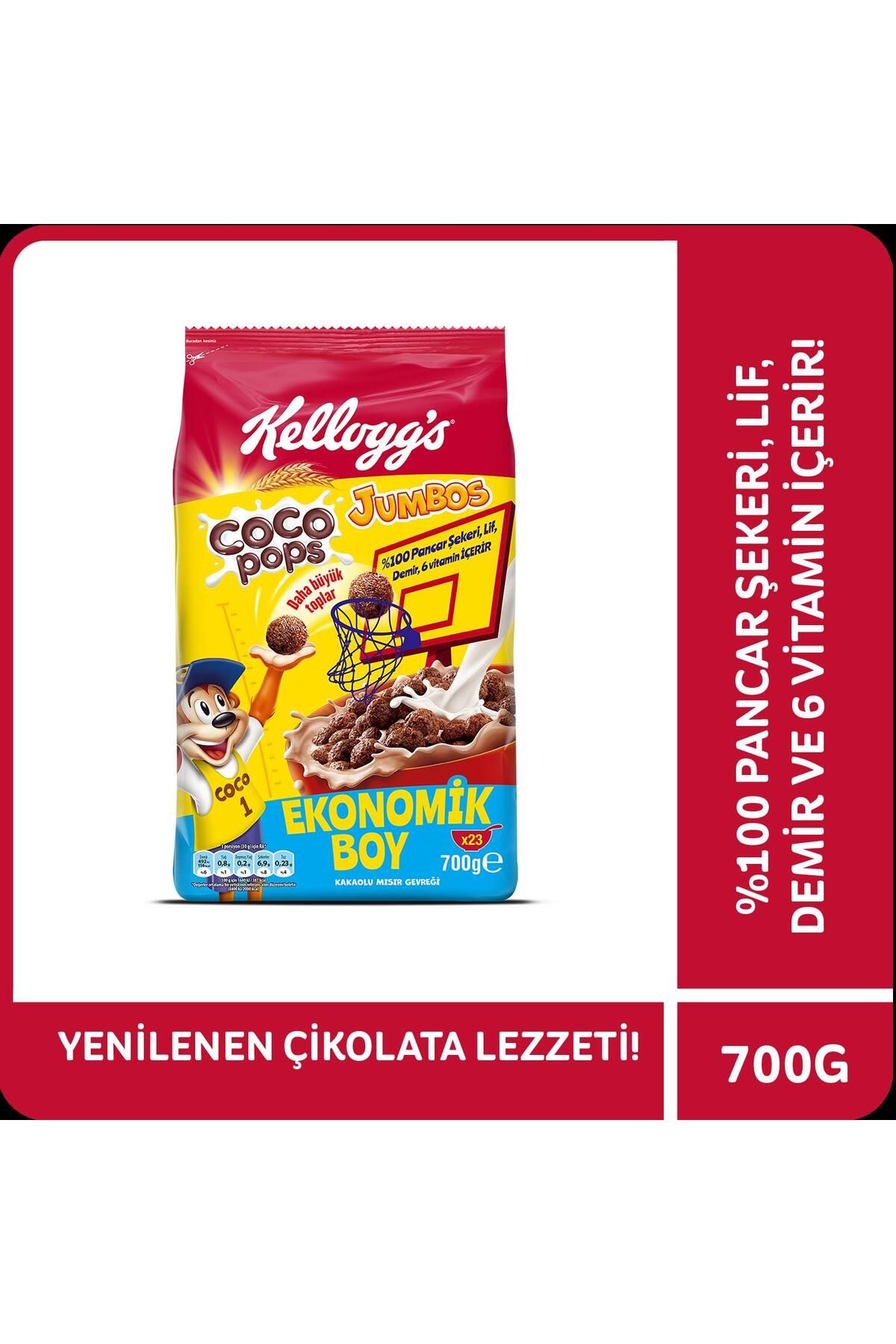 Kellogg's Coco Pops Jumbos Çikolatalı Buğday Ve Mısır Gevreği 700 Gr, Lif Kaynağı,kahvaltılık Gevrek