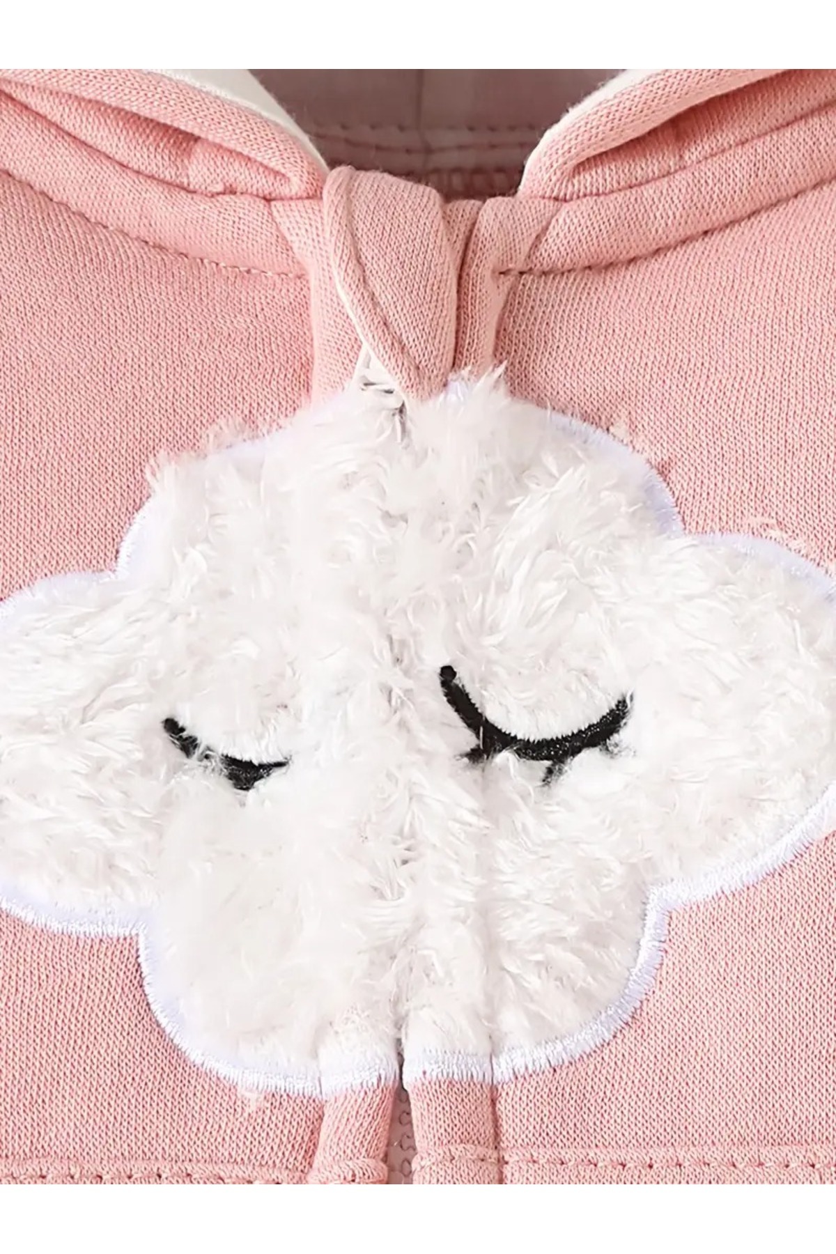 GlassySKY Tavşan Modeli Fermuarlı Kapüşonlu İçi Şardonlu Bebek Tulum fotoğrafı 2 (önizleme)