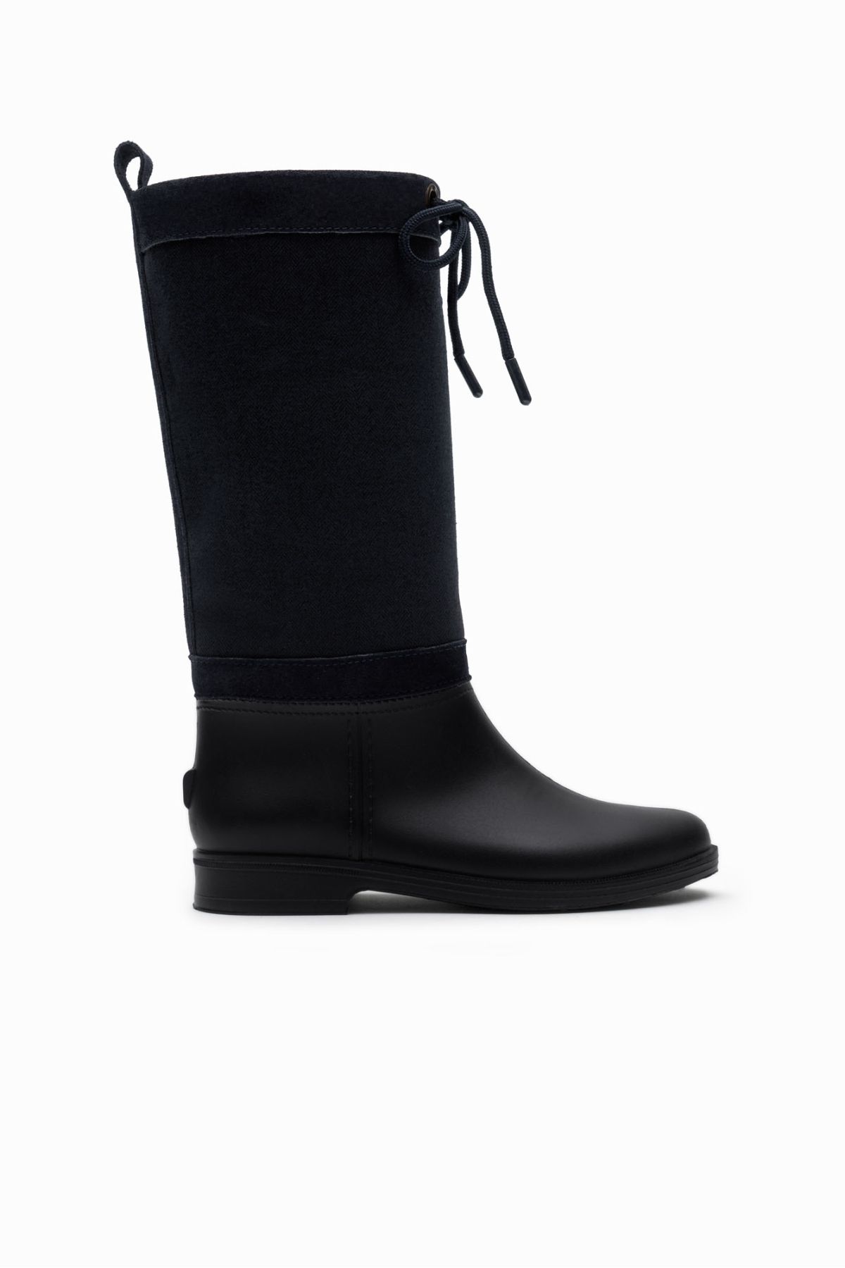 NİŞANTAŞI SHOES-Royal Navy Blue Genuine Suede Women's Rain Boots 5