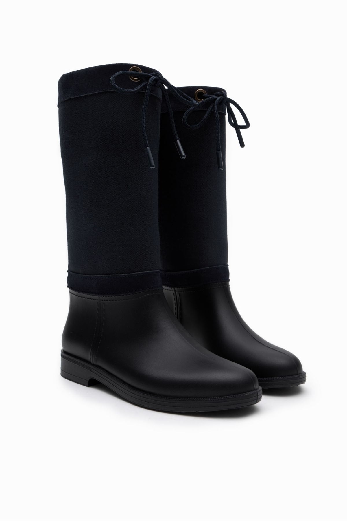 NİŞANTAŞI SHOES-Royal Navy Blue Genuine Suede Women's Rain Boots 8