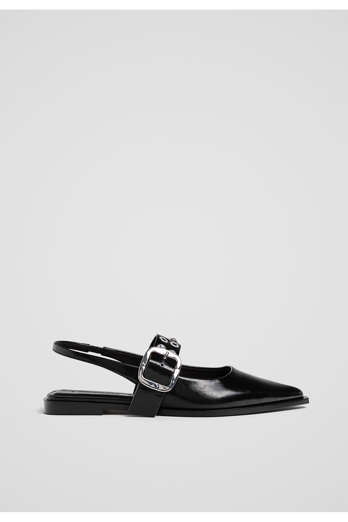 Stradivarius-Women's Black Metal Buckle Detailed Loafers 19105570 7