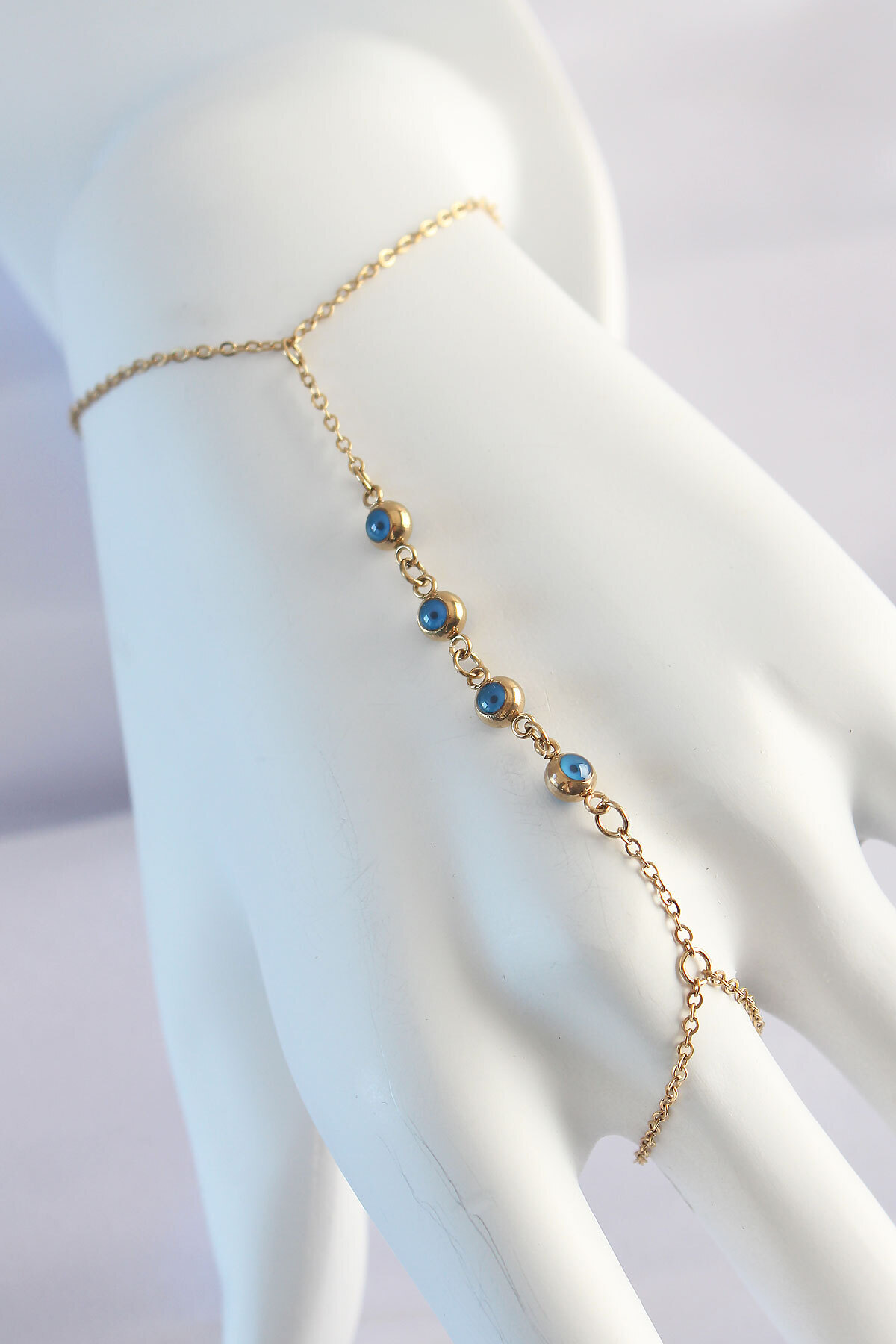 costurera-316L Steel Gold Color Minimal Evil Eye Bead Designed Şahmeran - Tj-Sn568 1