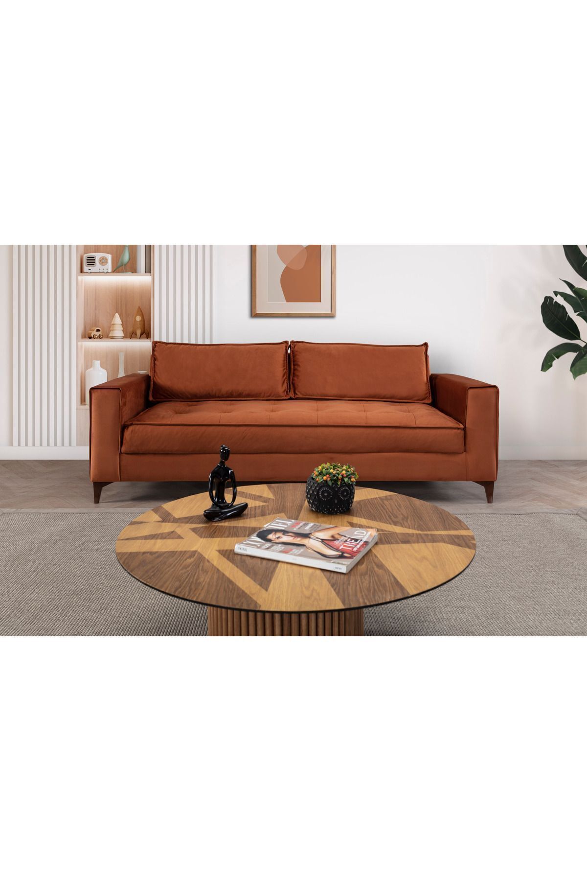 Elance Home COSMO ÜÇLÜ KOLTUK TURUNCU