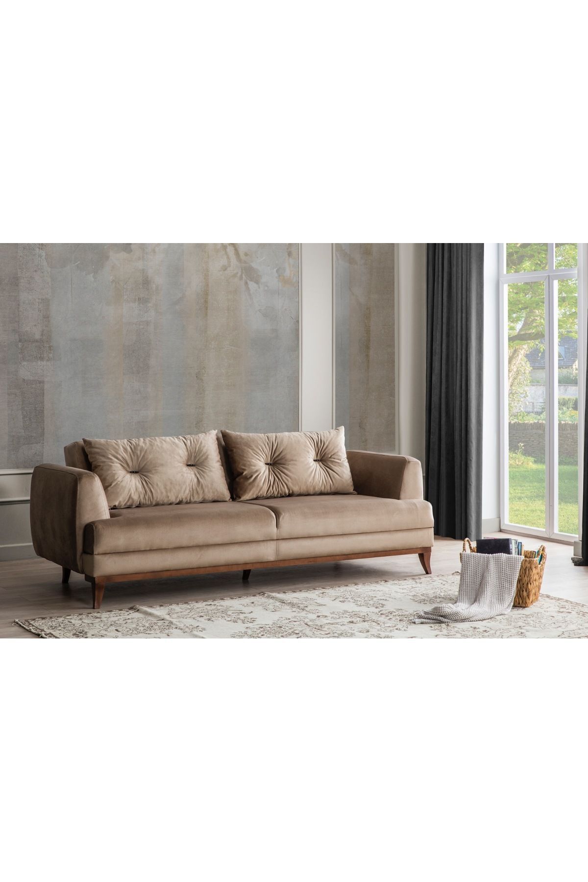 Elance Home PARİS YATAKLI KANEPE VİZON