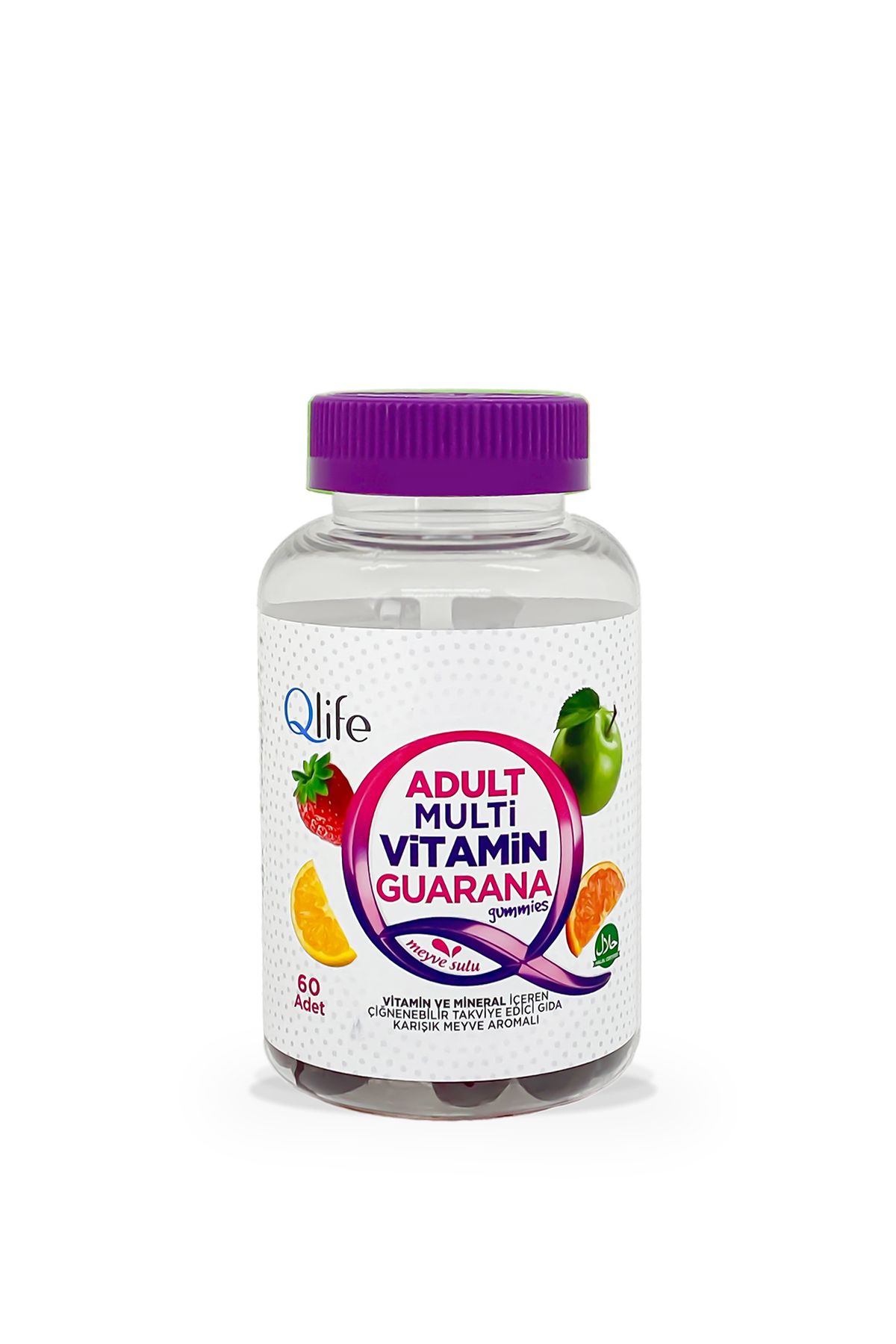 Qlife Adult Multivitamin Guarana Gummies Çiğnenebilir 60 Adet