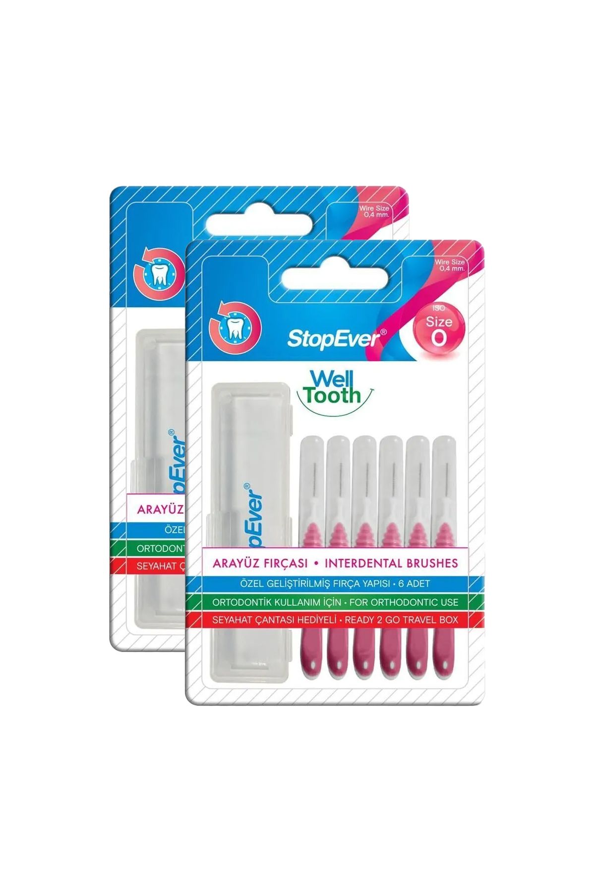 StopEver  Well Tooth Metal Arayüz Firçası Pembe Size 0 x2