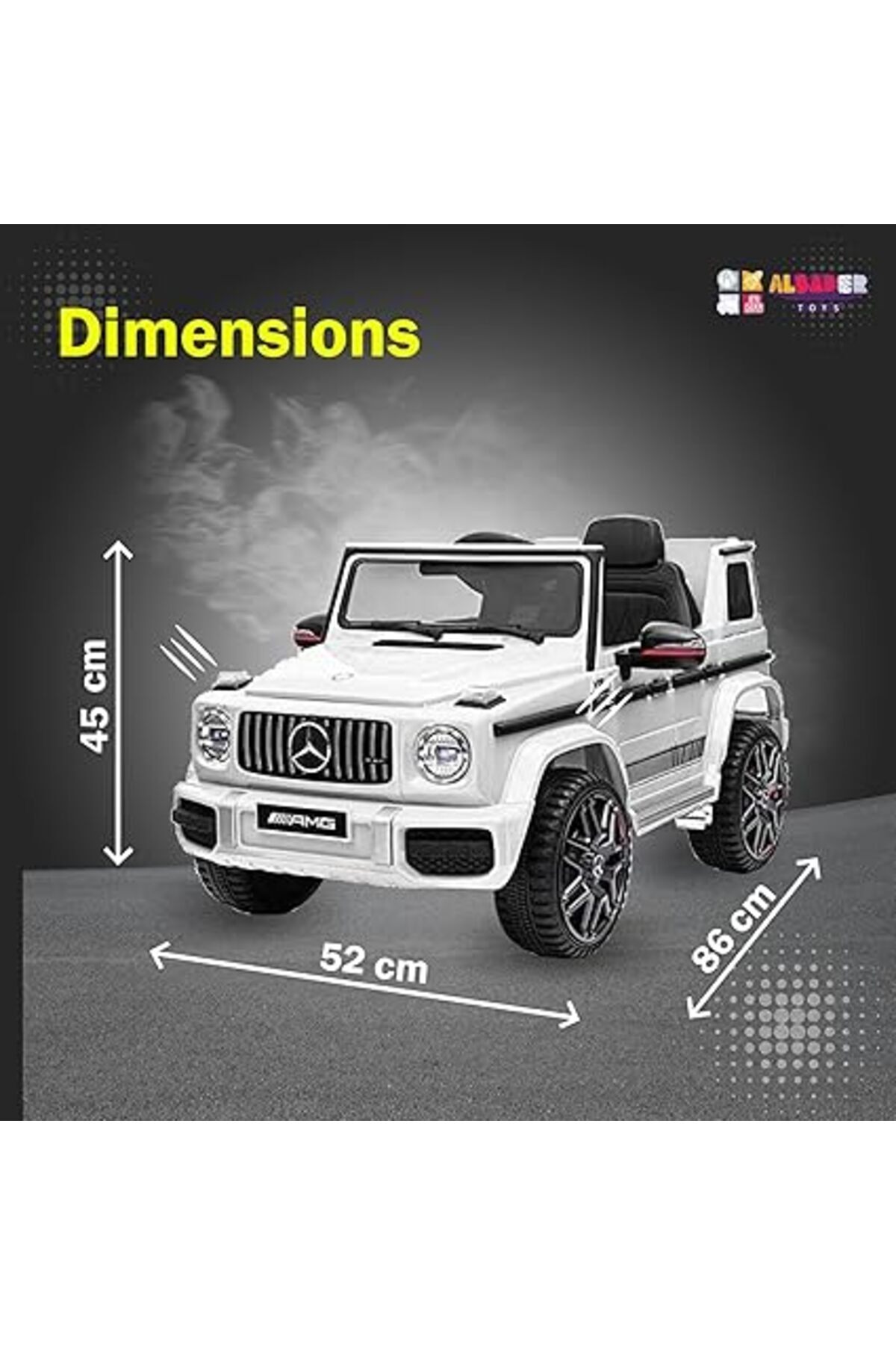ALBADER-Children's Mercedes Benz G-Class 12V, Ride On Car for Kids, Electric Vehicle Toy Car 2