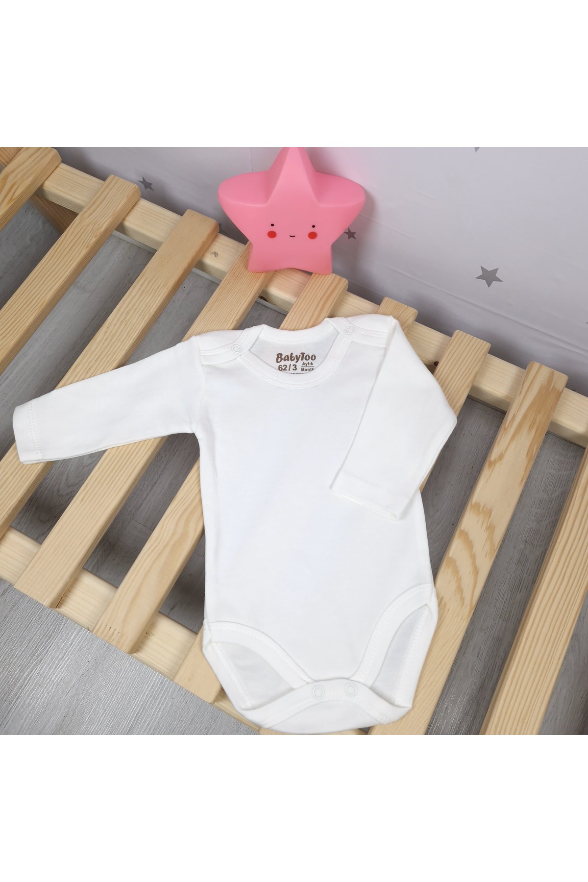 Babytoo 3'lü %100 pamuklu kız bebek uzun kollu çıtçıtlı bisiklet yakalı hastane çıkışı yenidoğan bebek body fotoğrafı 3 (önizleme)