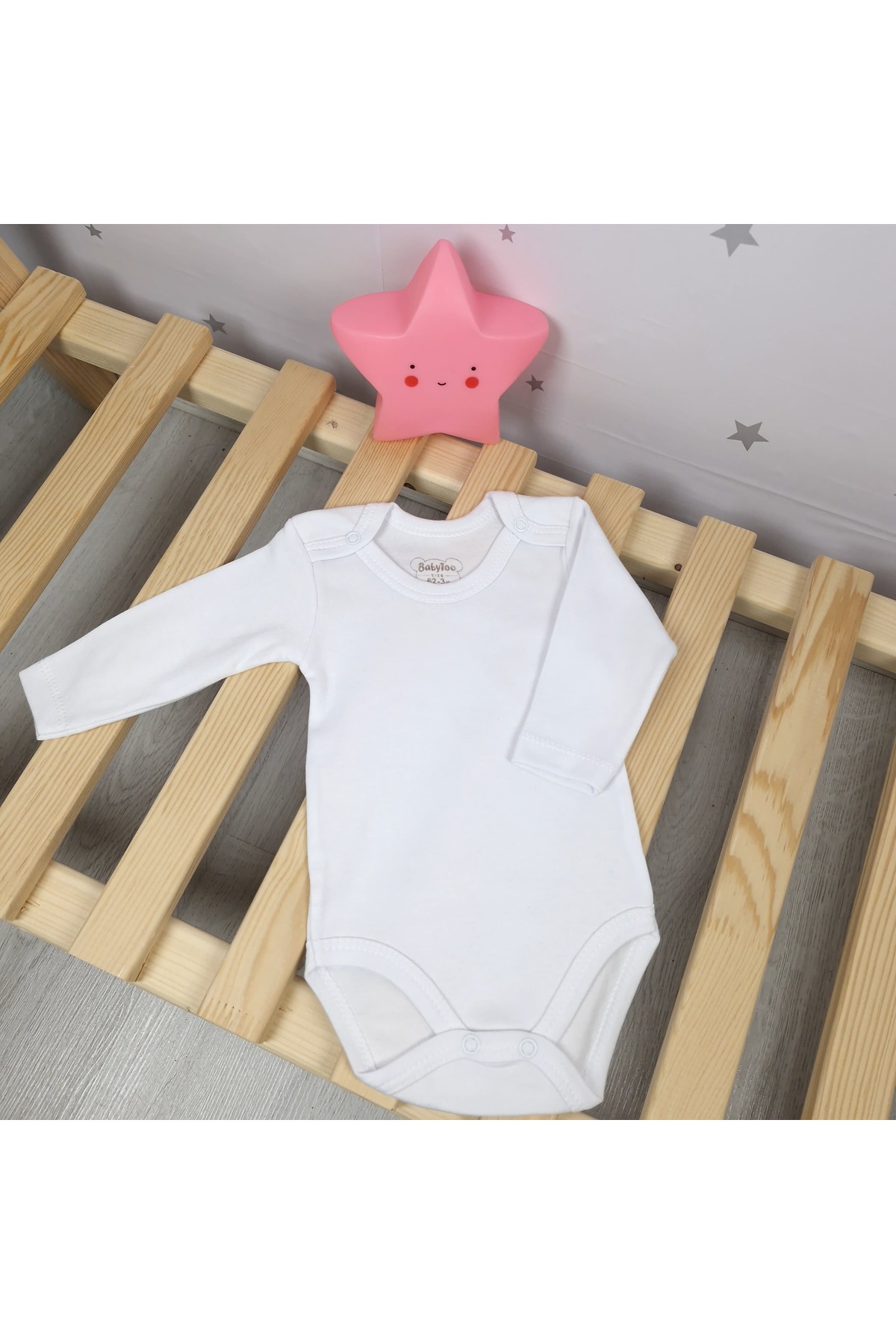 Babytoo 3'lü %100 pamuklu kız bebek uzun kollu çıtçıtlı bisiklet yakalı hastane çıkışı yenidoğan bebek body fotoğrafı 5 (önizleme)