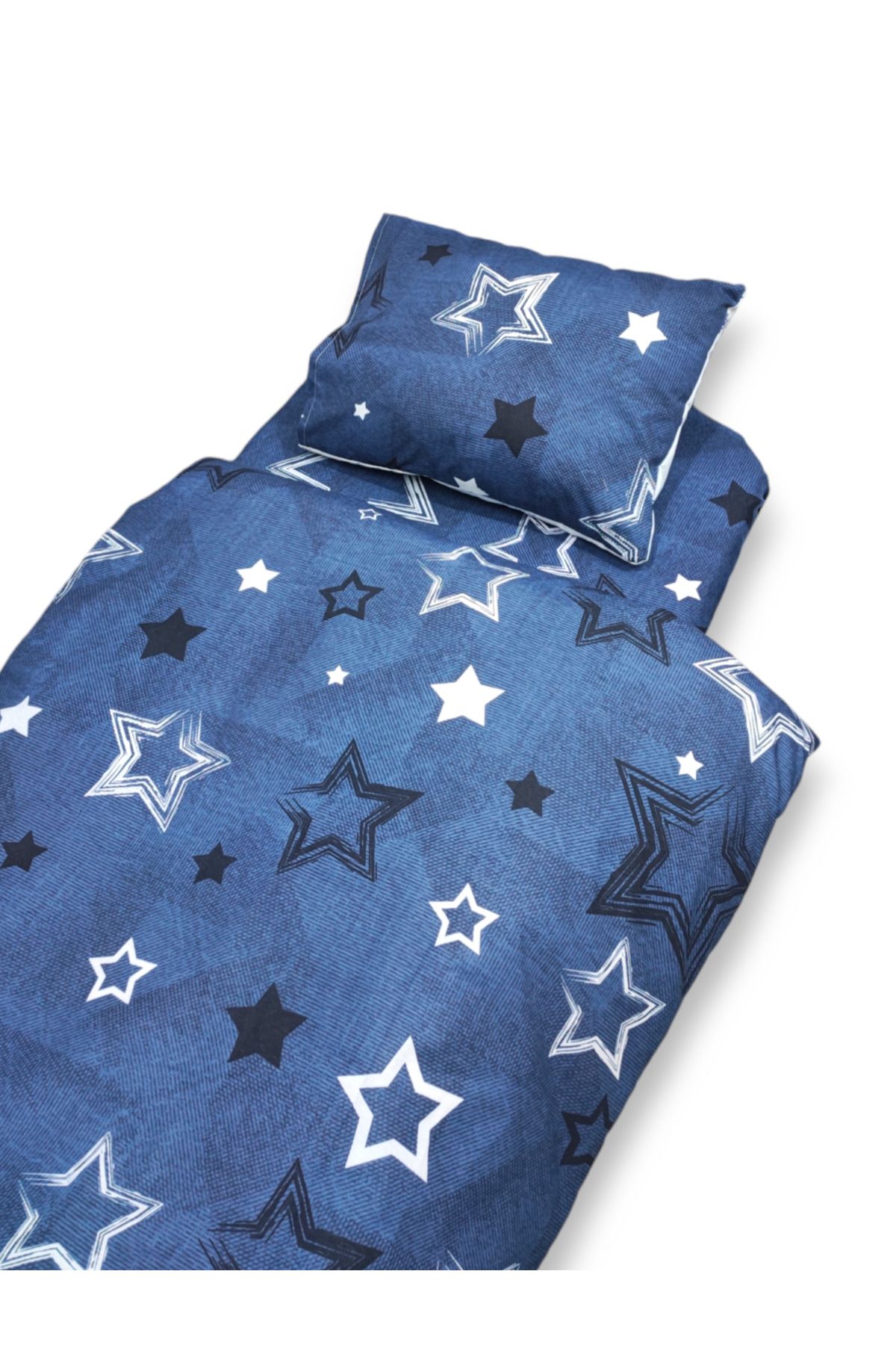 Bebek Özel-70X110 Cotton Pillow Sheet - Navy Blue Starry, for Crib Parker 1