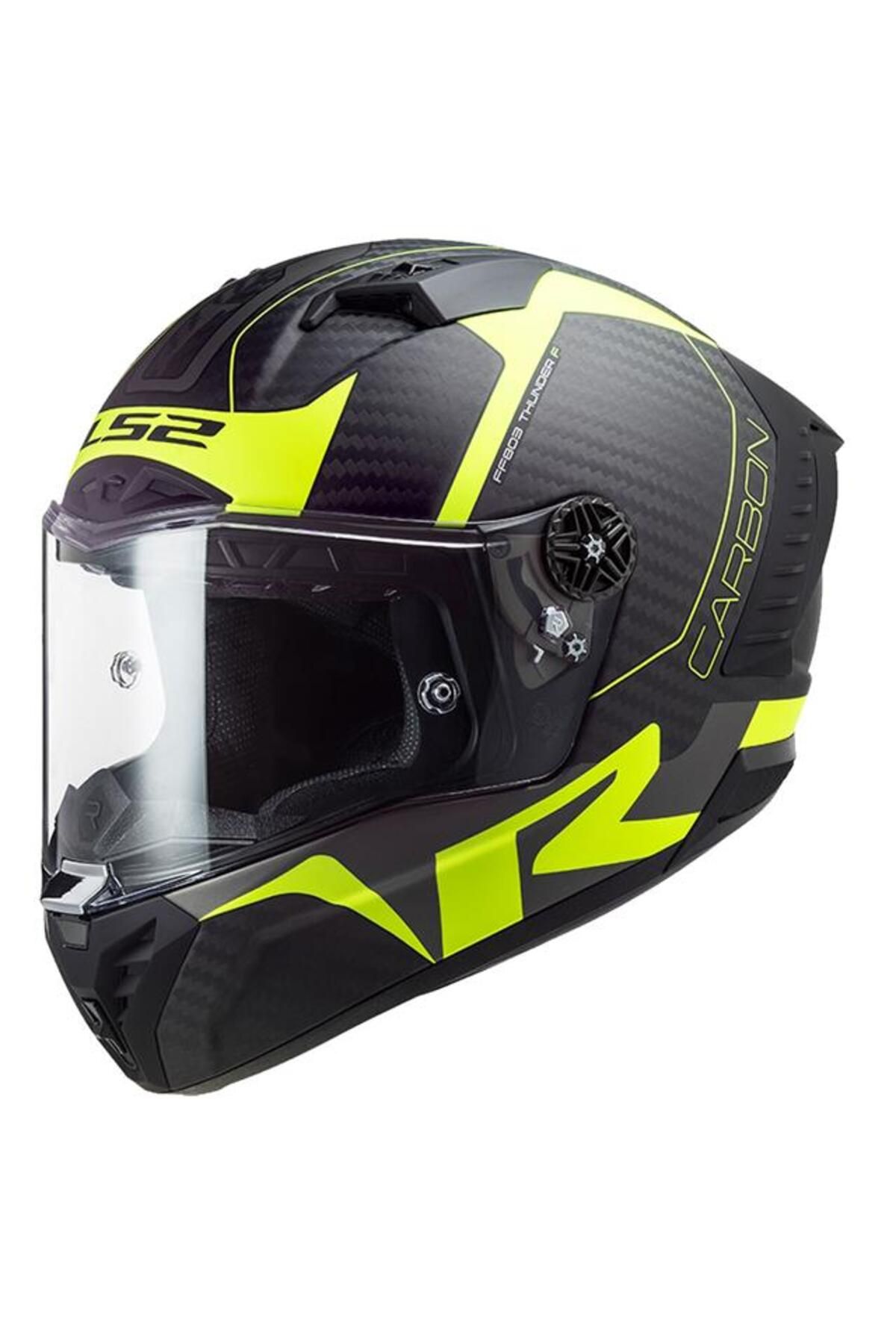 LS2 Thunder Karbon Racıng 1 Kapalı Kask Mat Neon Sarı