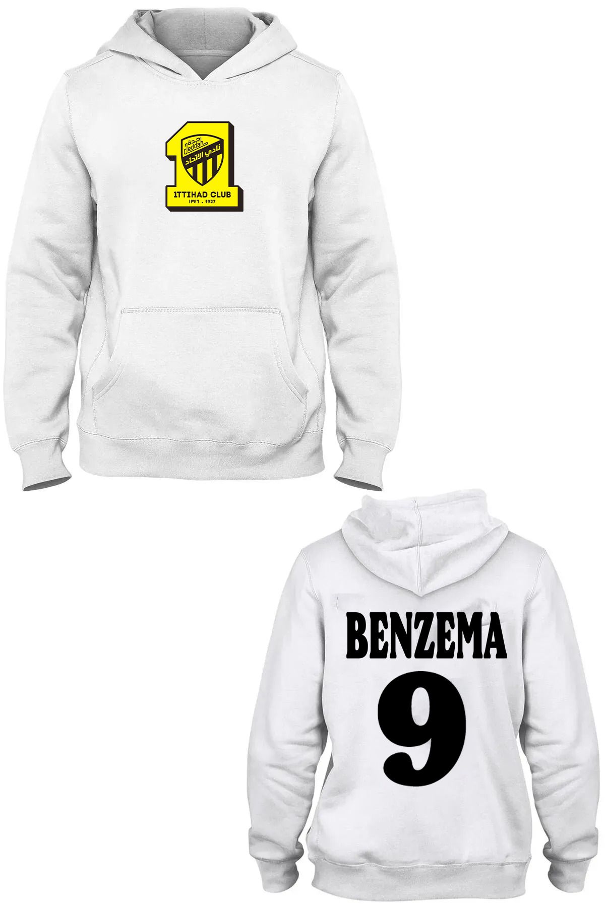 Pisa Art Al-Ittihad Suudi Arabistan Karim Benzema Özel Tasarım Kapşonlu Sweatshirt