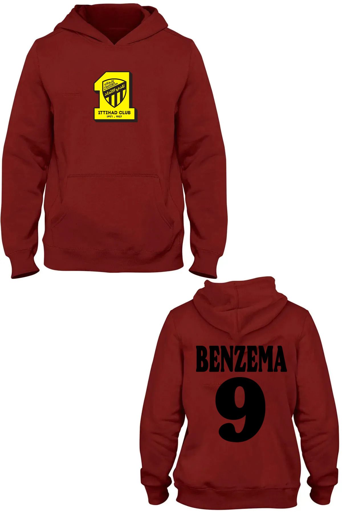 Pisa Art Al-Ittihad Suudi Arabistan Karim Benzema Özel Tasarım Kapşonlu Sweatshirt