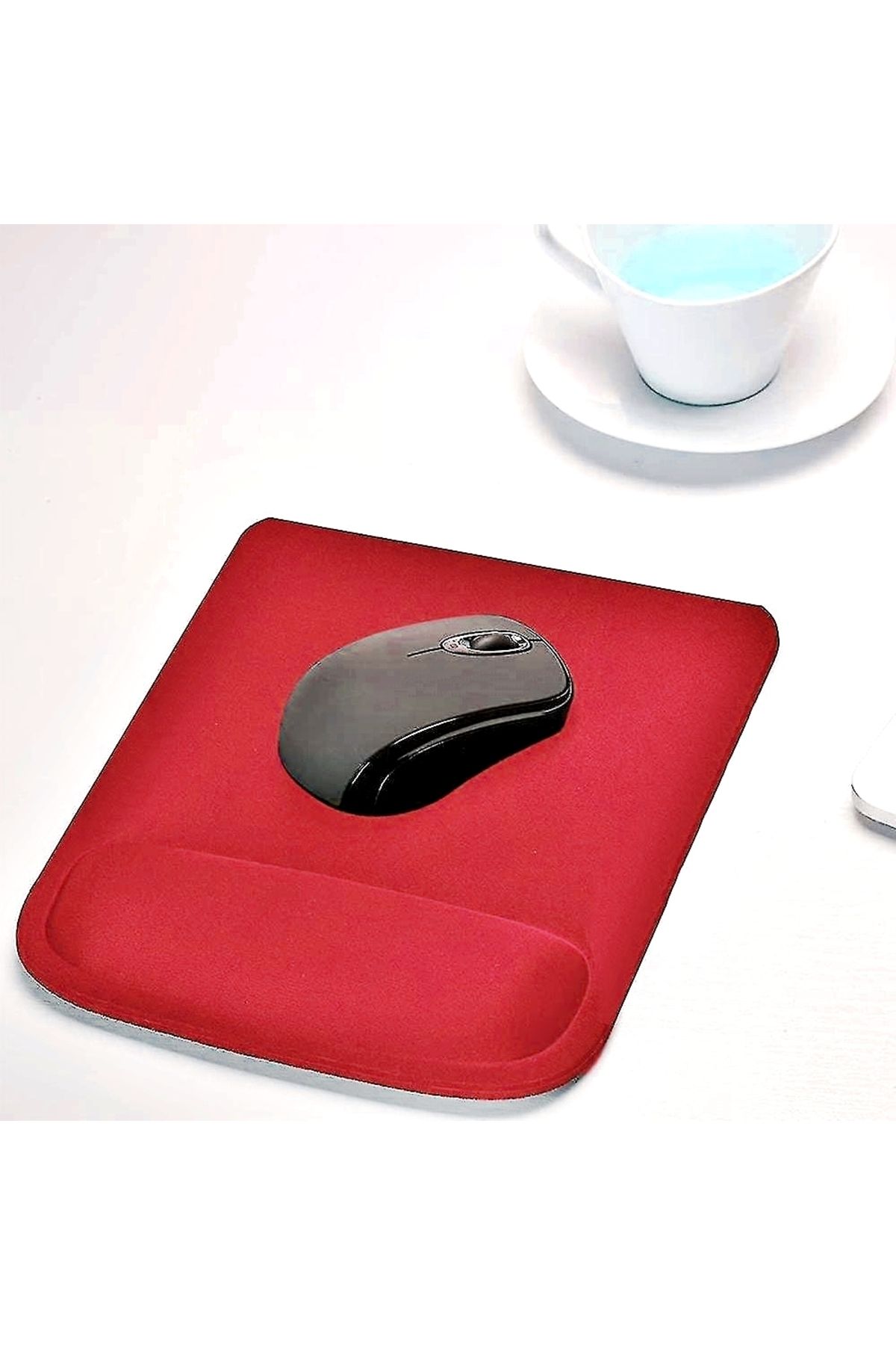Boldy-Mouse Pad with Wrist Support Non-Slip Mouse Pad Mouse Pad Red Mouse Pad Rectangular Mouse Pad 1 Pc 3