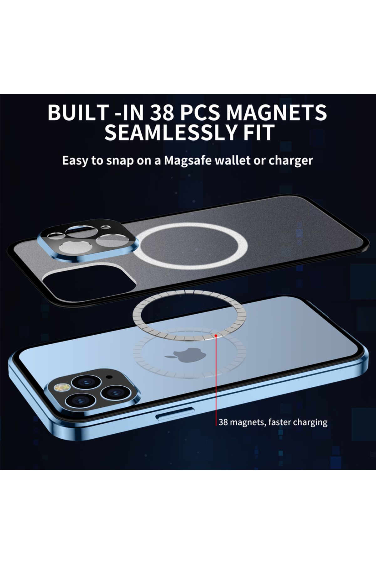 SKIG-For iPhone 16 15 Pro Max Case Magnetic charging Magsafe Metal Aluminium Alloy Frame 360° Screen G... 7