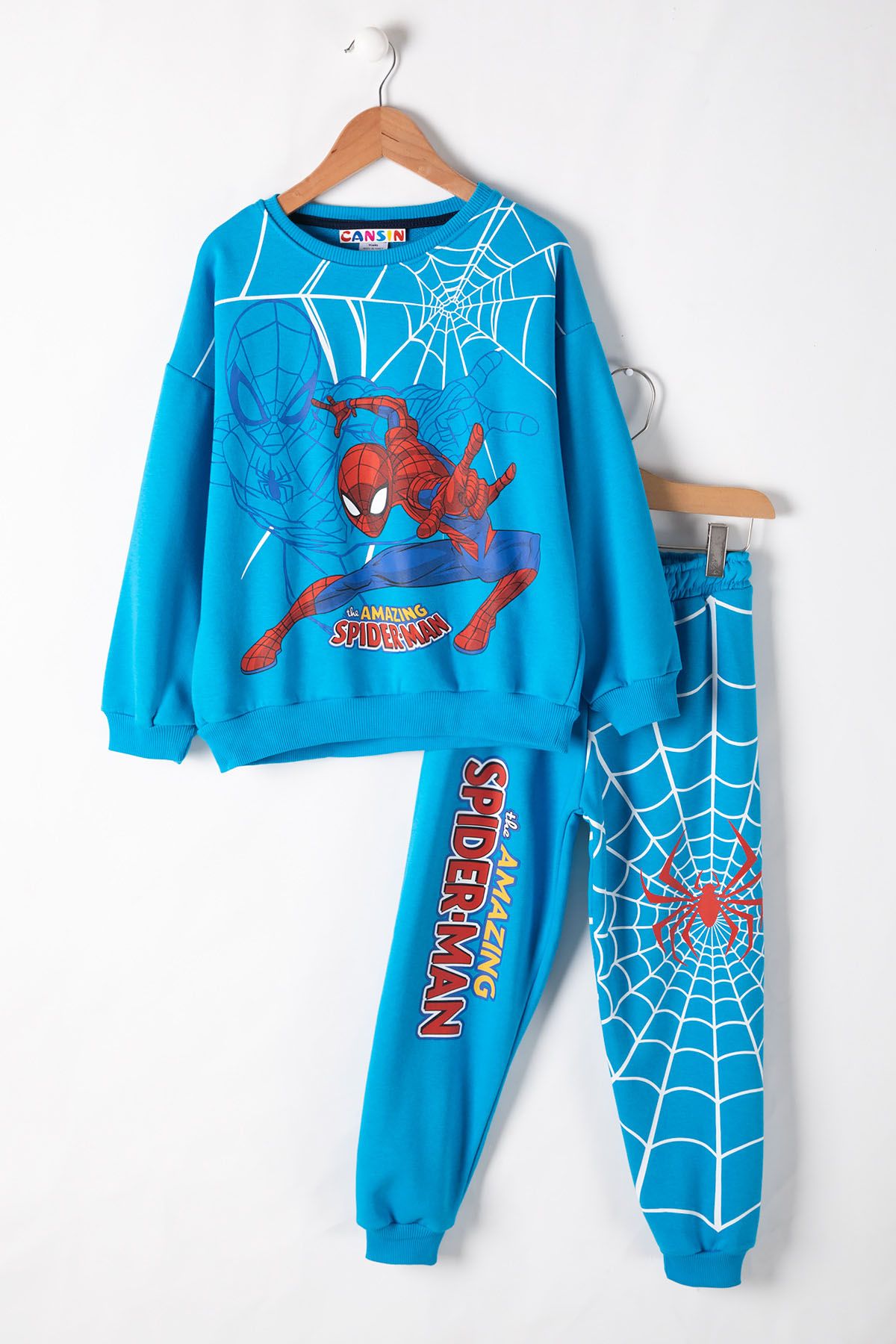 Cansın Mini-Set de trening pentru băiat Indigo Spiderman cu imprimeu Crewneck - 19864 1