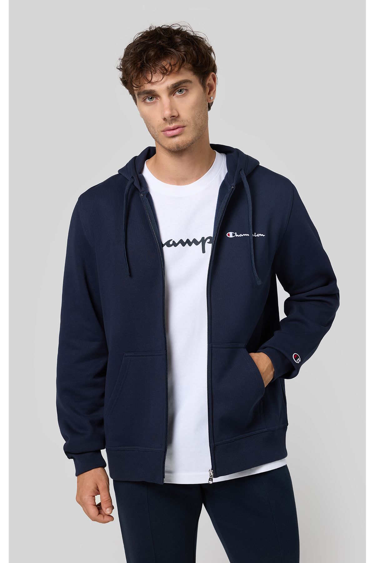 Champion-Champion Herren Sweatjacke - Hooded Full Zip Sweatshirt, Reißverschluss, Kapuze 6