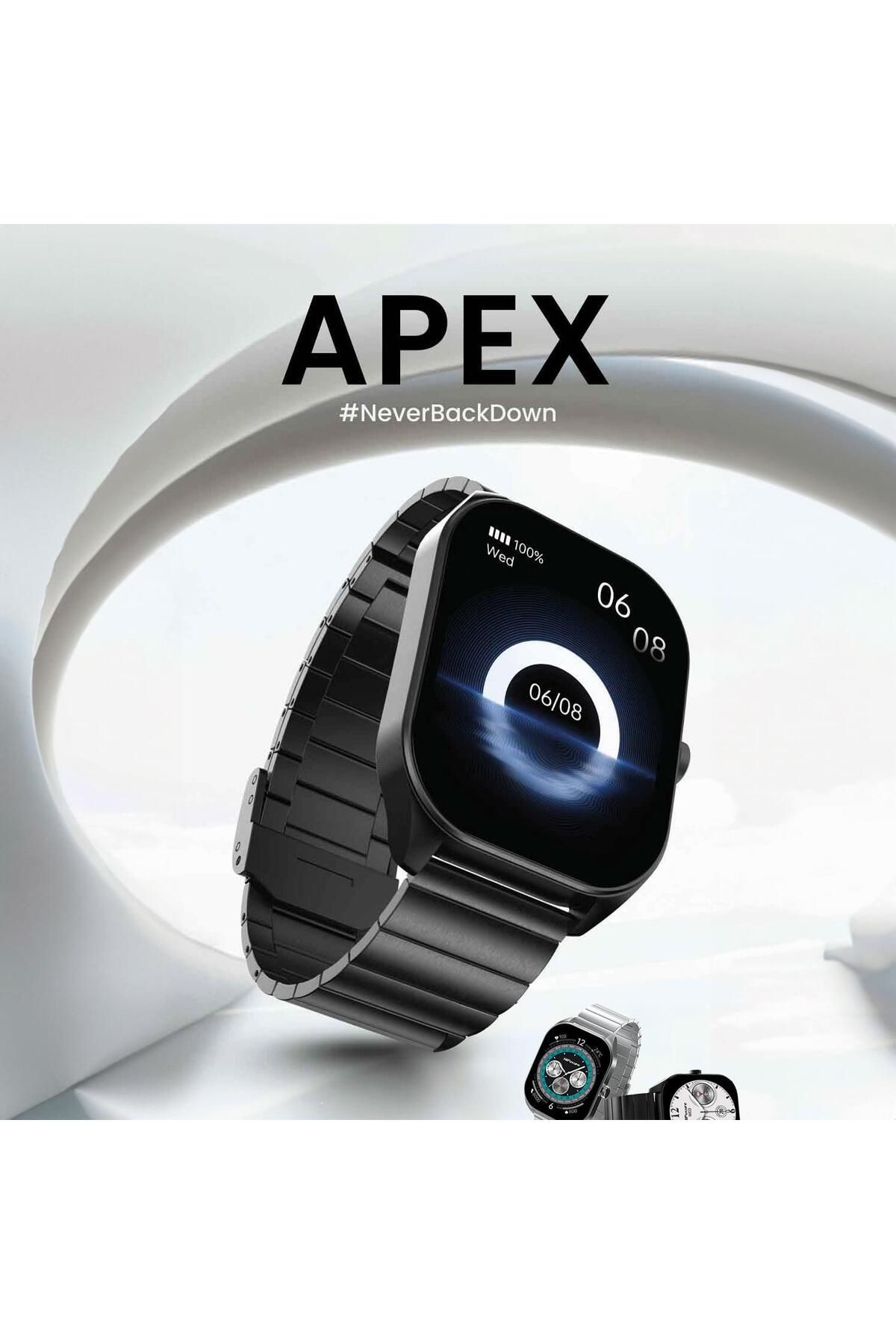 HiFuture-Apex 2.04 Inch Amoled Screen Bluetooth 5.3 Smart Watch - Black with Sports Tracking and Calling 5