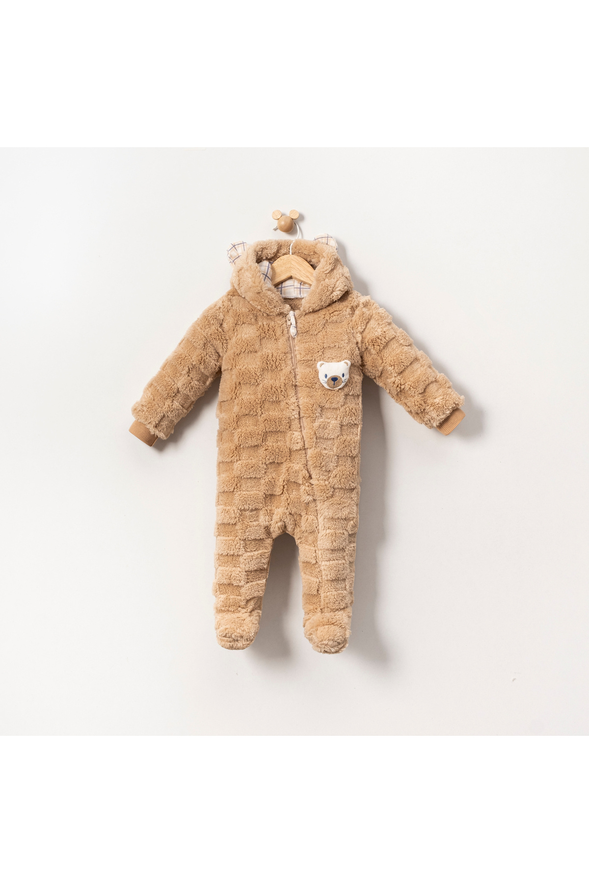 Sevnur Baby Erkek Bebek Kışlık Peluş Fermuarlı Tulum fotoğrafı 2 (önizleme)