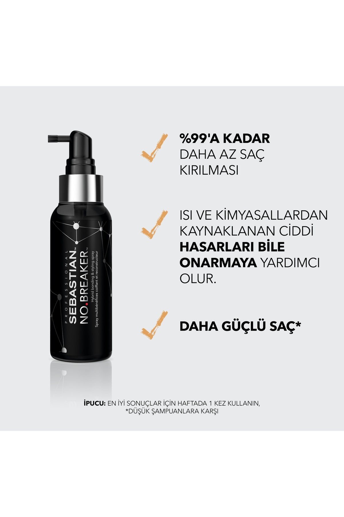 No.Breaker Durulanmayan Bağlayıcı ve Onarıcı Saç Spreyi 100 ML — TYCC56AC62DD931C06 — تصویر 2 از 7