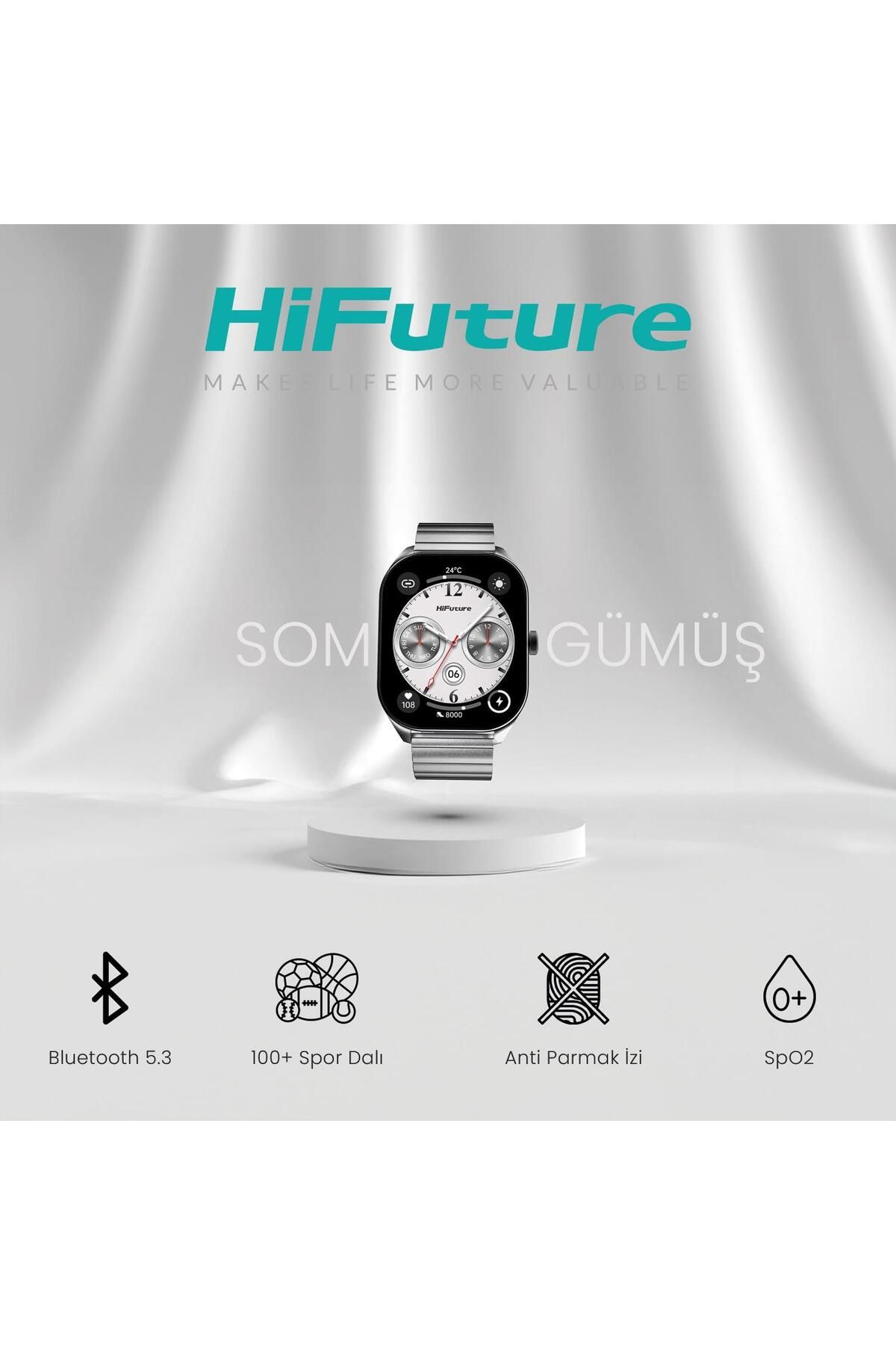 HiFuture-Apex 2.04 Inch Amoled Screen Bluetooth 5.3 Smart Watch - Black with Sports Tracking and Calling 7