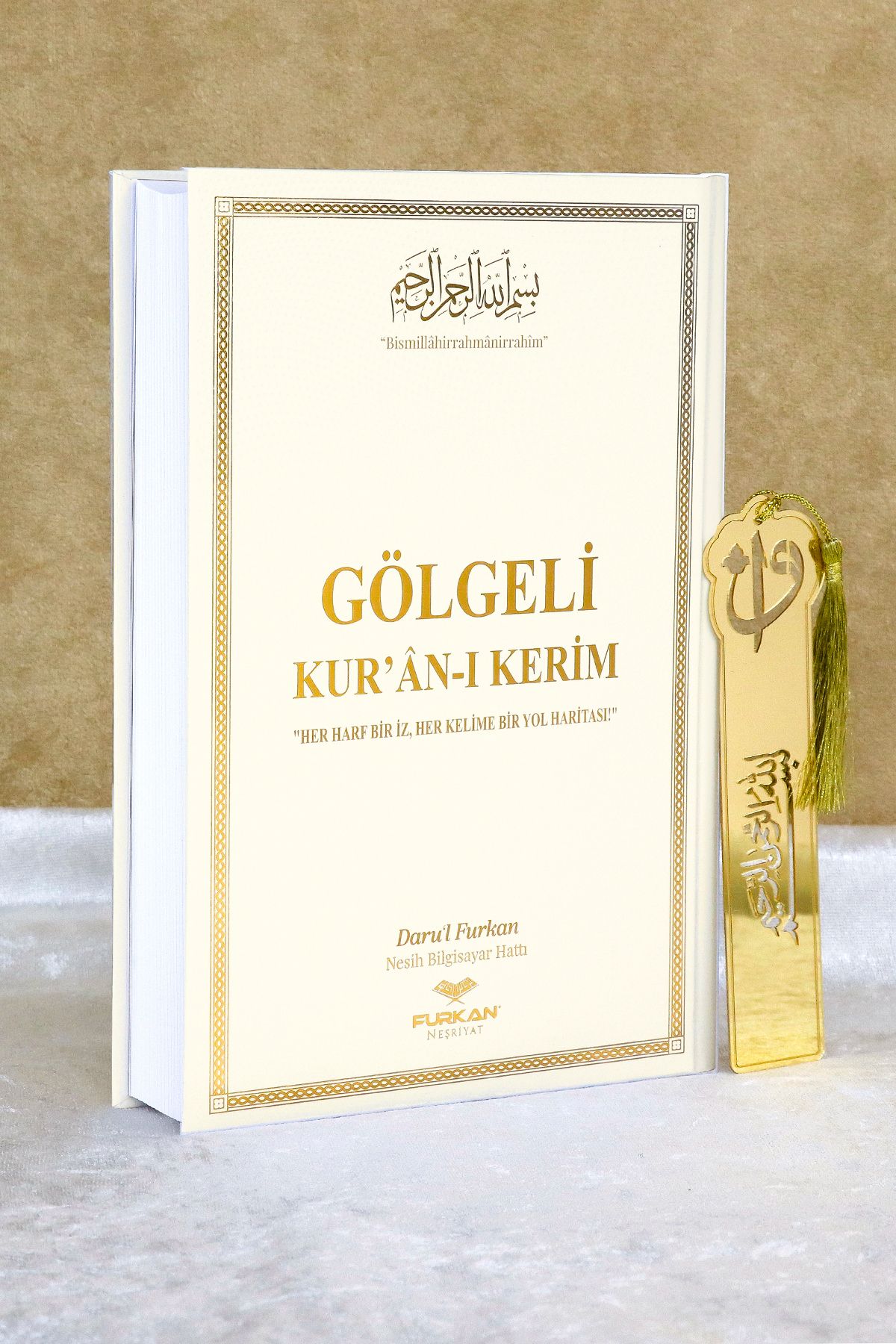 YİGİTECH Kalem İle Yazılabilen Gölgeli Kuranı Kerim Orta Boy - Krem