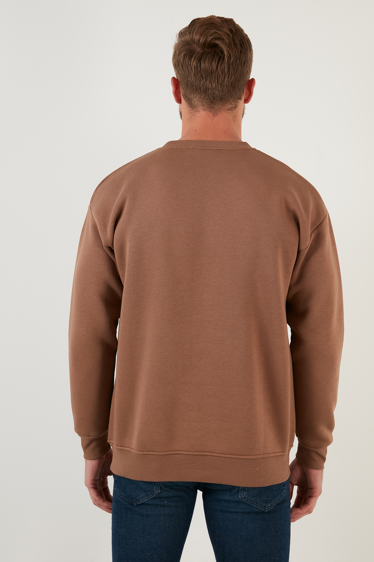 Buratti Regular Fit Bisiklet Yaka Pamuklu İçi Tüylü Yumuşak Şardonlu Sweat Erkek SWEAT 5905255 görsel 5