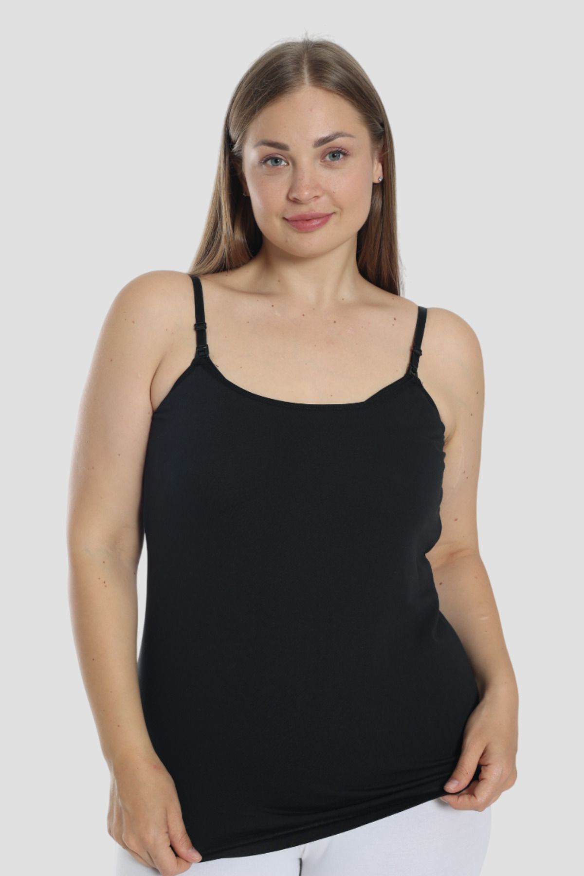 Arma Yıldız-Black Cotton Lycra Women's Breastfeeding Tank Top 3