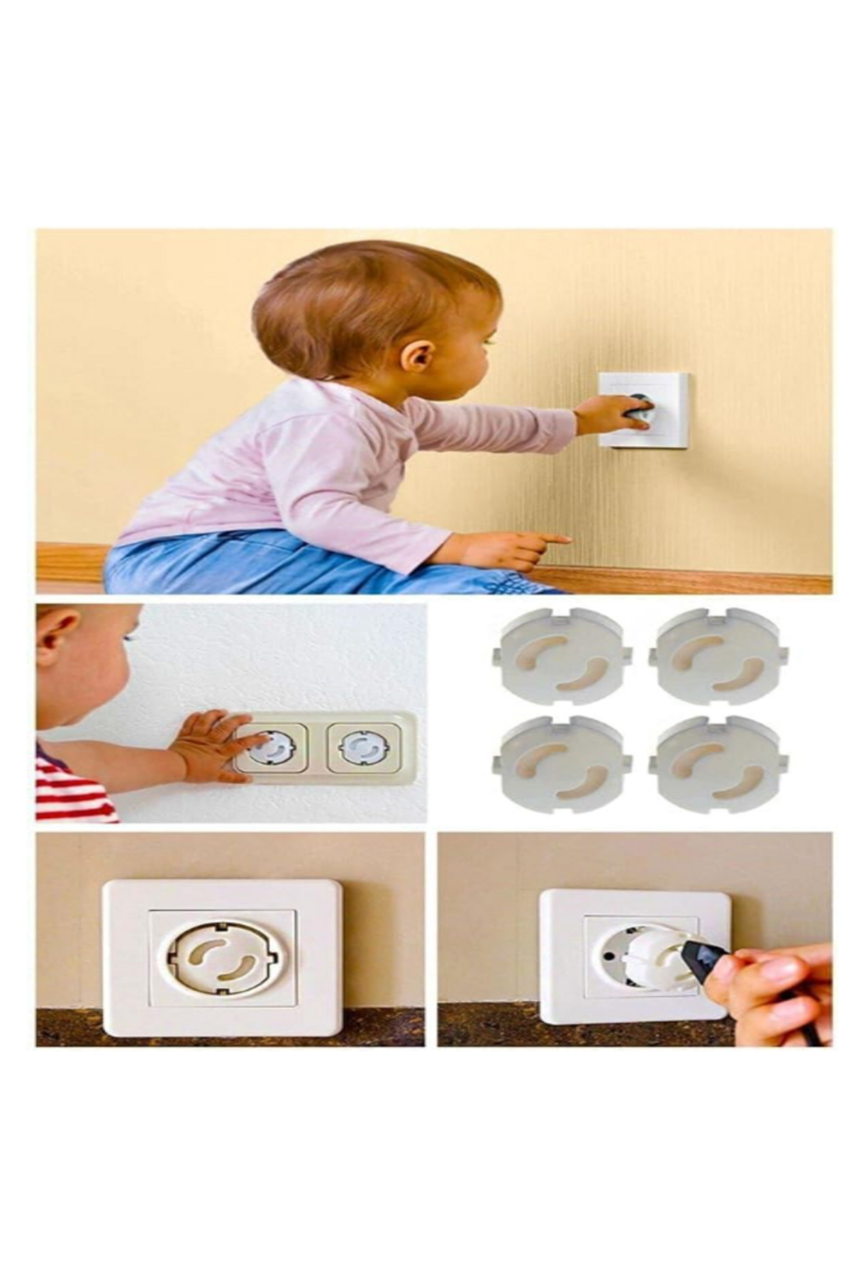HappiestBaby 10 Adet Priz Emniyet Kapağı Bebek Çocuk Elektrik Güvenlik Koruyucu fotoğrafı 4 (önizleme)