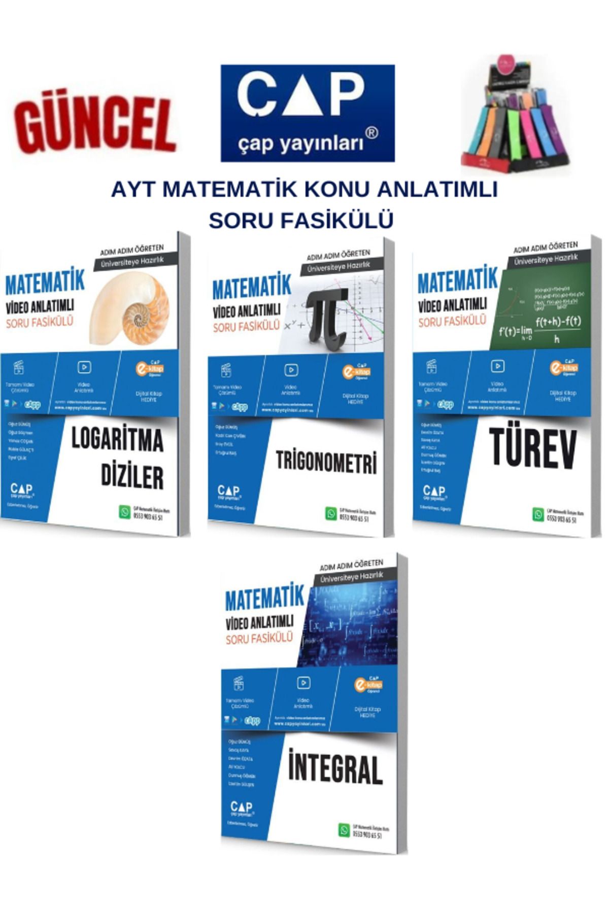 Ens Yayıncılık Çap Ayt Matematik Logaritma-Trigonometri-Türev-İntegral Konu Anlatımlı Soru Fasikül+Kalemlik
