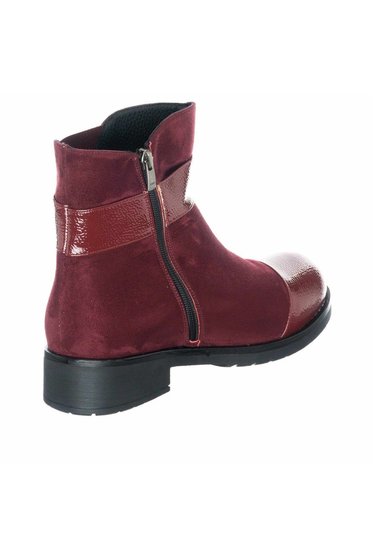 İriadam-K101-1 Claret Red Large Size Special Series Women's Boots 3
