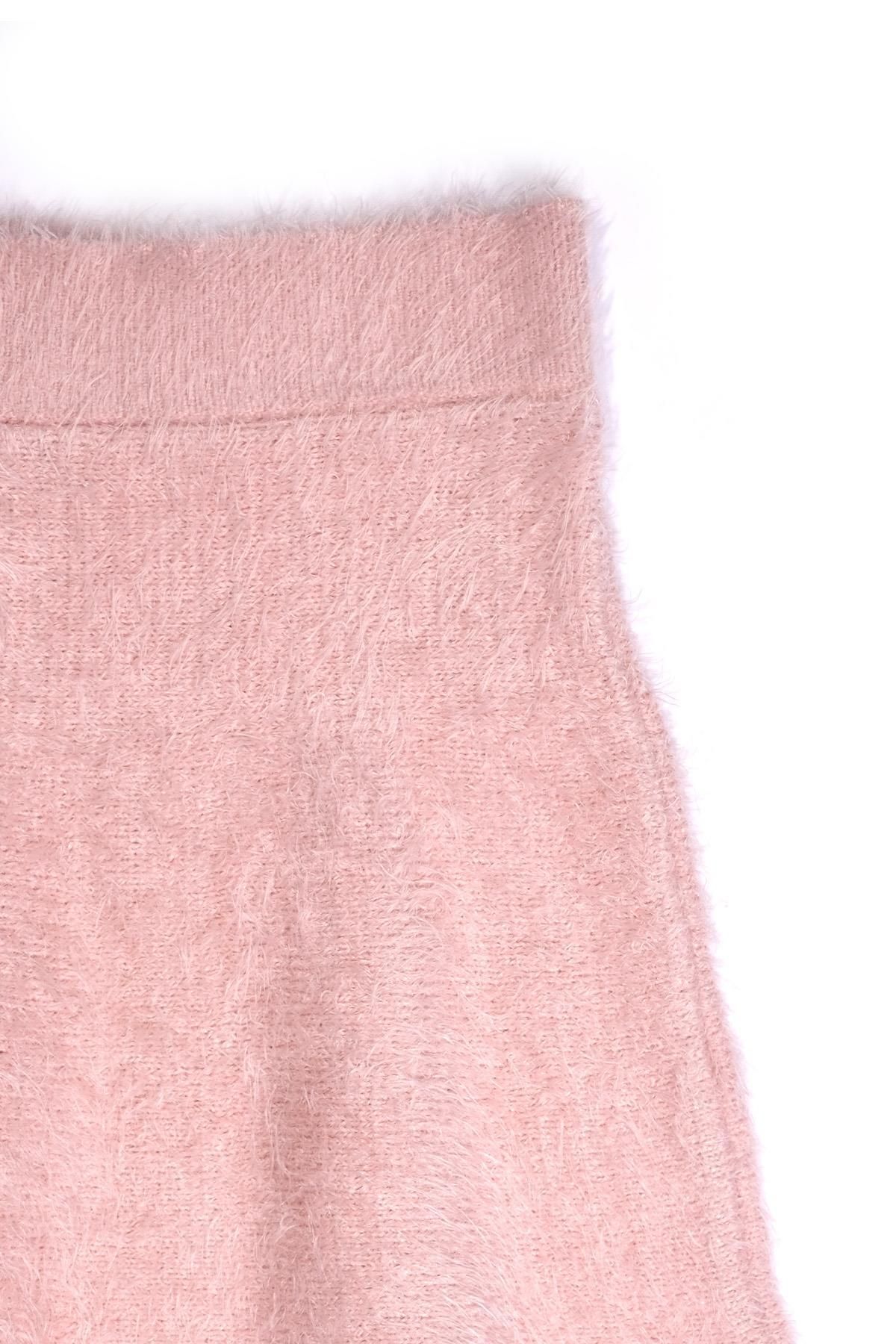 SHERIN-Pink Flounced Knitwear Skirt 7