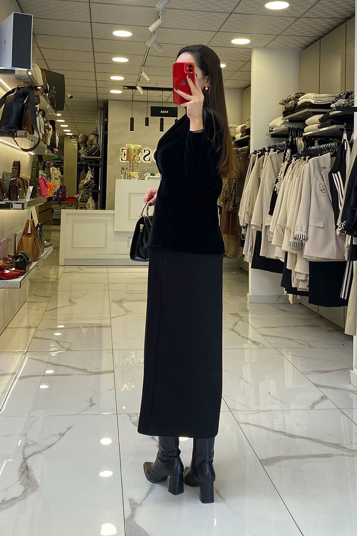 کت سیاه زنانه لباس ژاکت BLAZER مخمل اورجینال Vosse