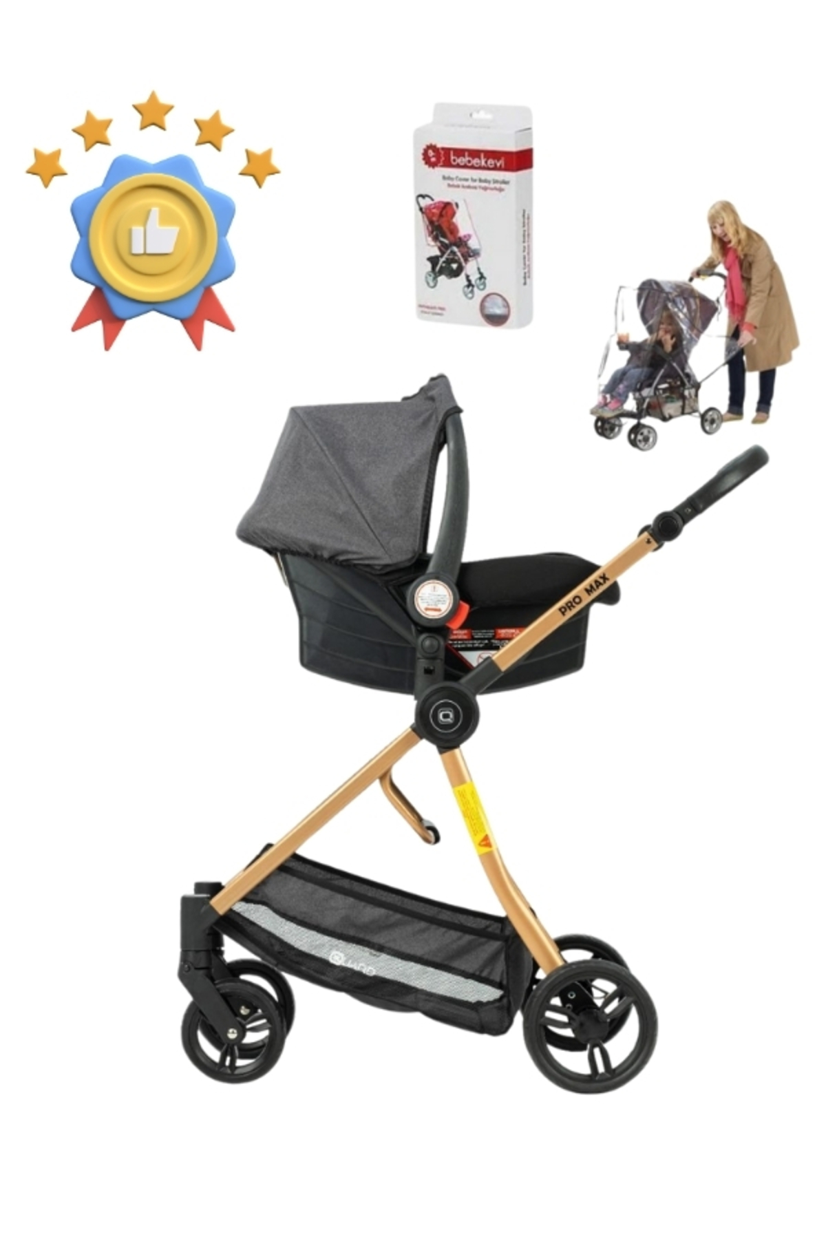 modabebekler NAKRE  PROMAX ÇİFT YÖNLÜ KULLANIM TRAVEL BEBEK ARABASI YAĞMURLUK HEDİYELİ fotoğrafı 2 (önizleme)