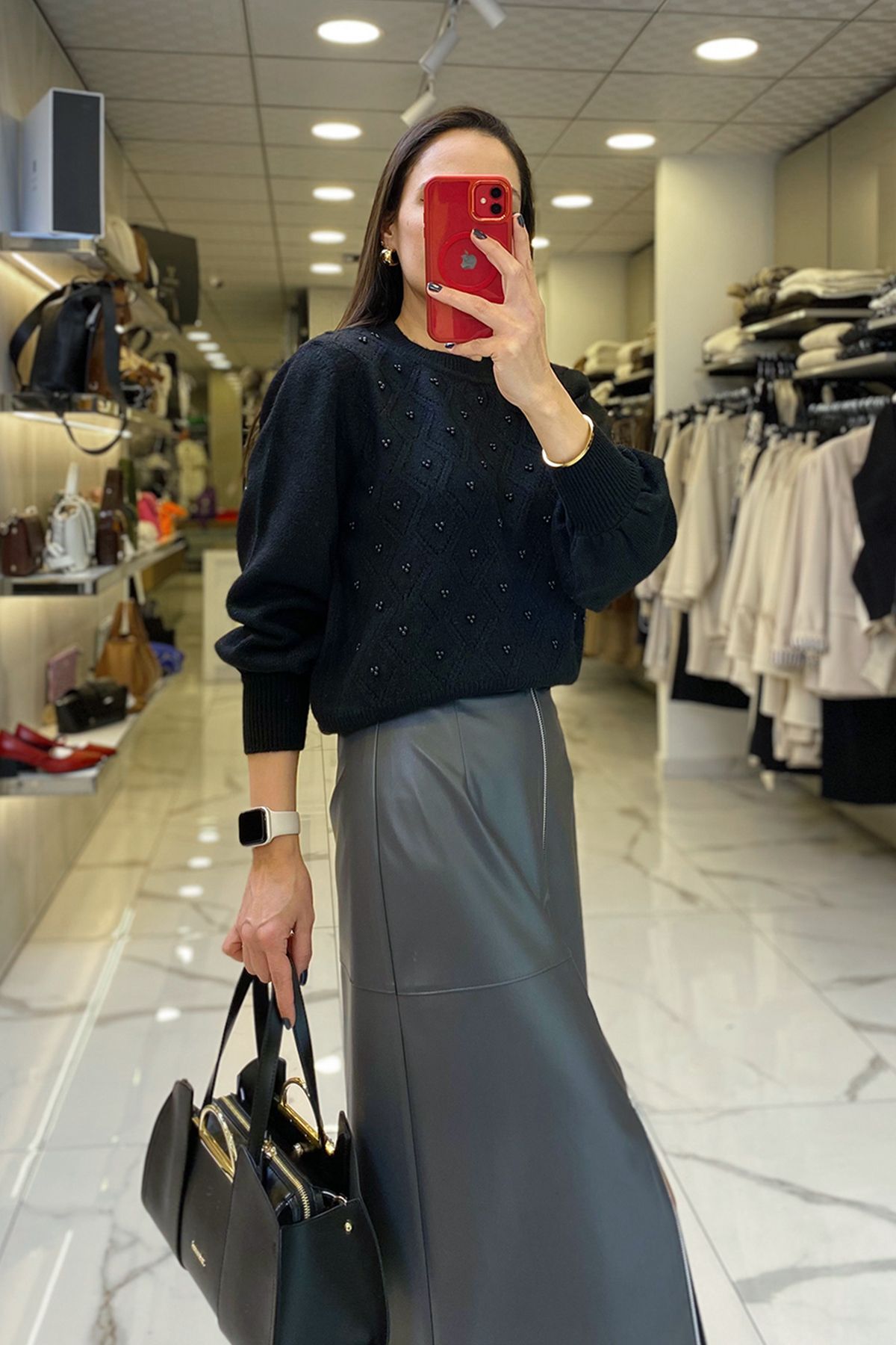 ژاکت جلو باز سیاه زنانه لباس روی کت و شلوار کتانی سنگی مد اورجینال Vosse