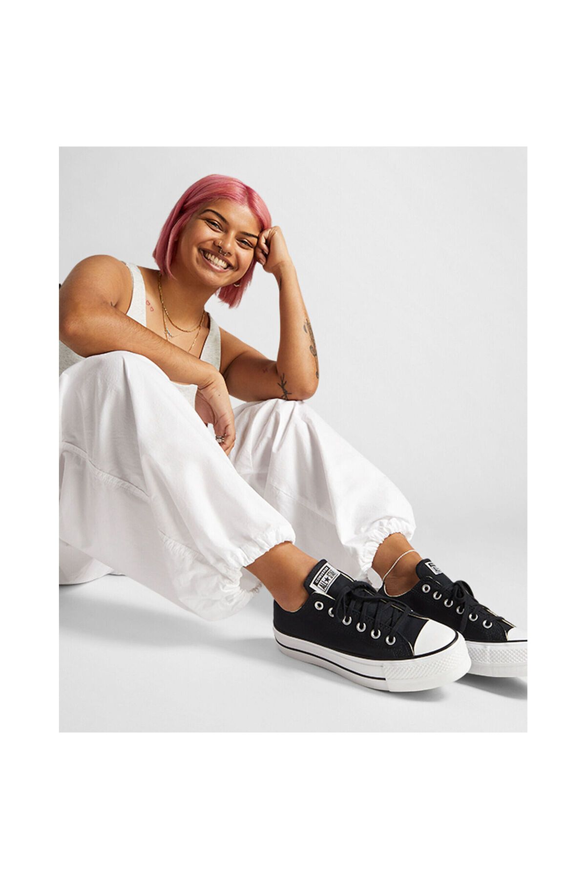 converse-Tenisky na platformě pro Converse Chuck Taylor All Star Lift Ox, černé, dámské 8